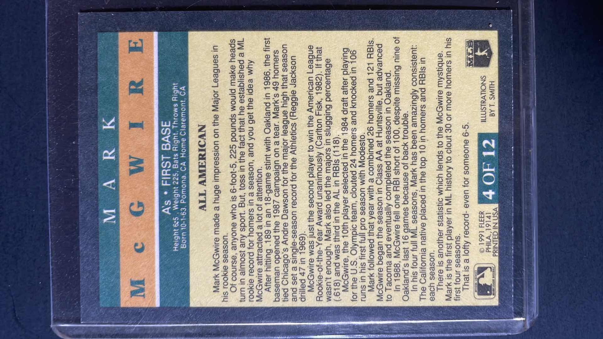 Photo 2 of 1991 FLEER MARK MCGWIRE