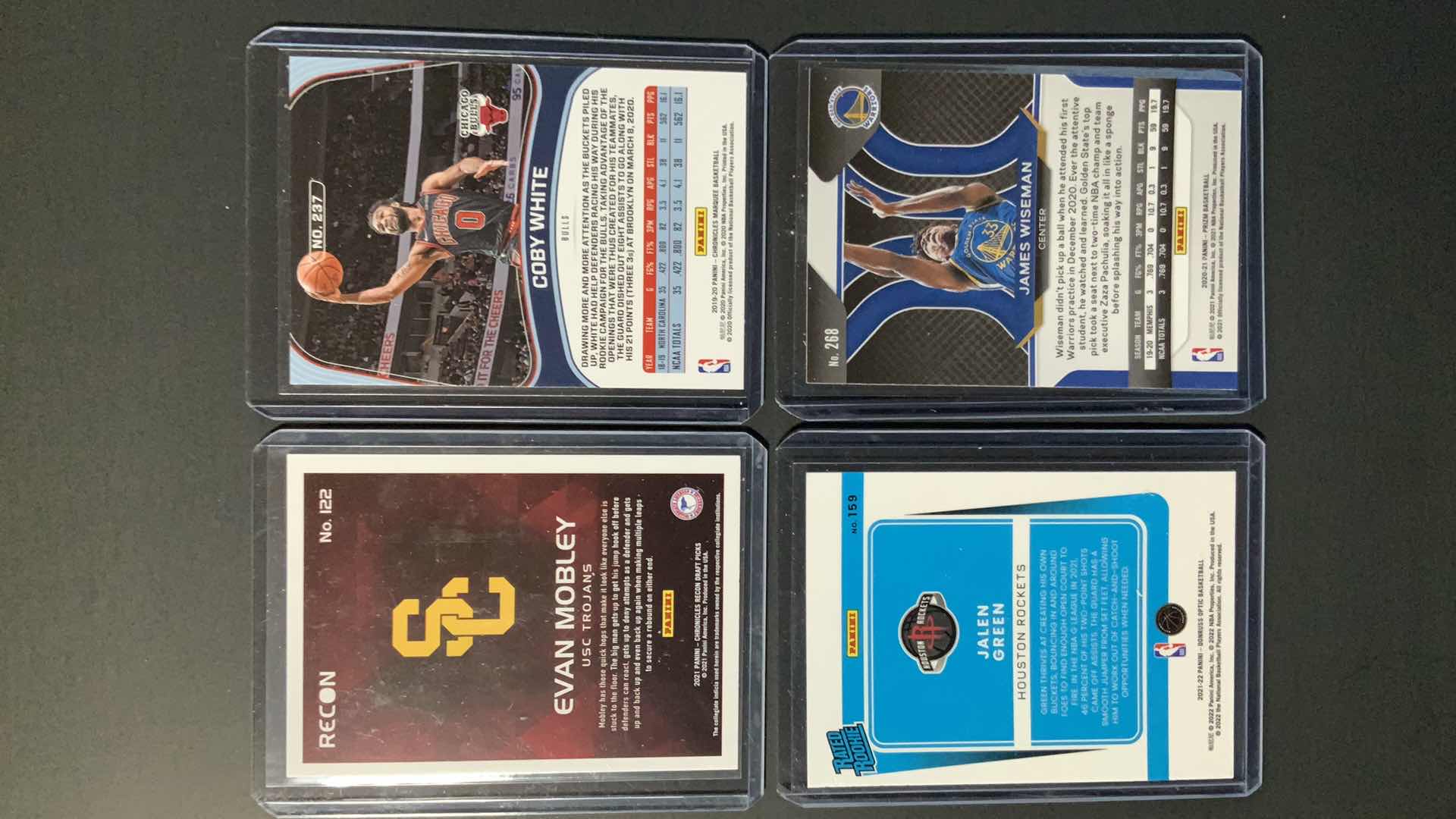 Photo 2 of ROOKIE SET PANINI EVEN MOBLEY COBY WHITE JALEN GREEN JAMES WISEMAN