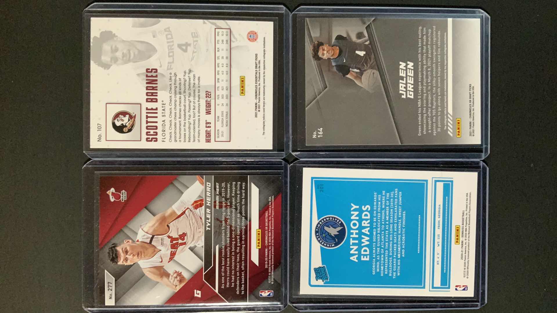 Photo 2 of ROOKIE SET PANINI TYLER HERRO, SCOTTIE BARNES, ANTHONY EDWARDS, JALEN GREEN