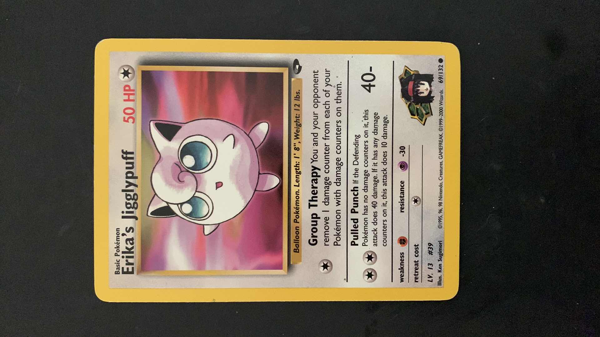 Photo 1 of 1995 ERIKA’S JIGGLYPUFF POKEMON CARD