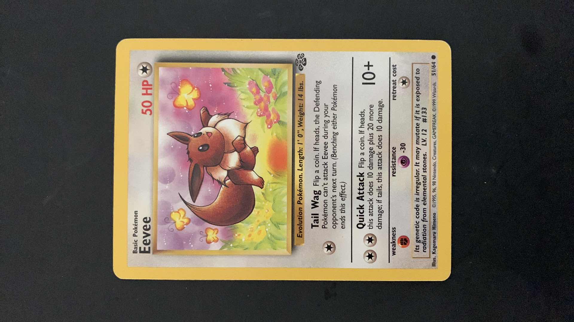 Photo 1 of 1995 EEVEE POKEMON CARD