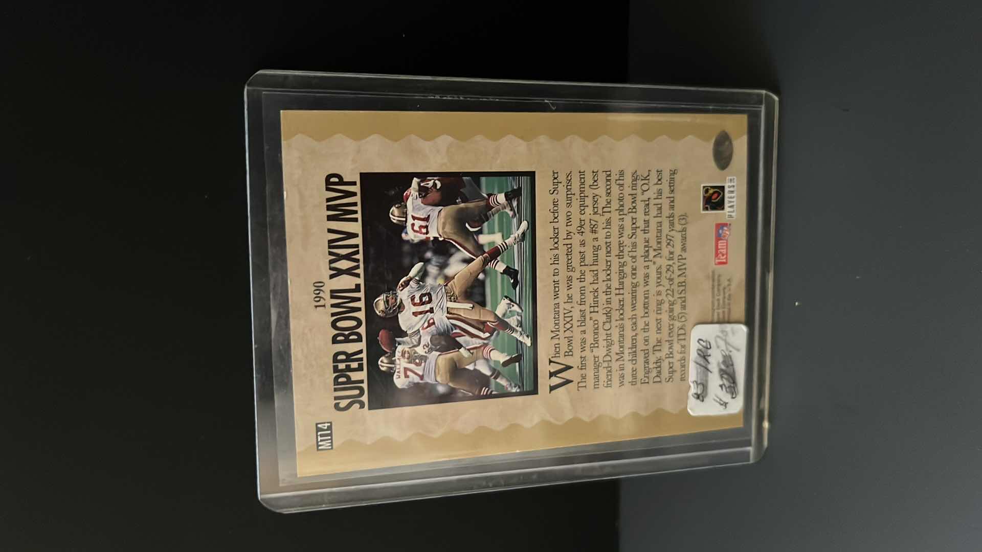 Photo 2 of 1995 UPPER DECK JOE MONTANA SUPER BOWL MVP #MT14