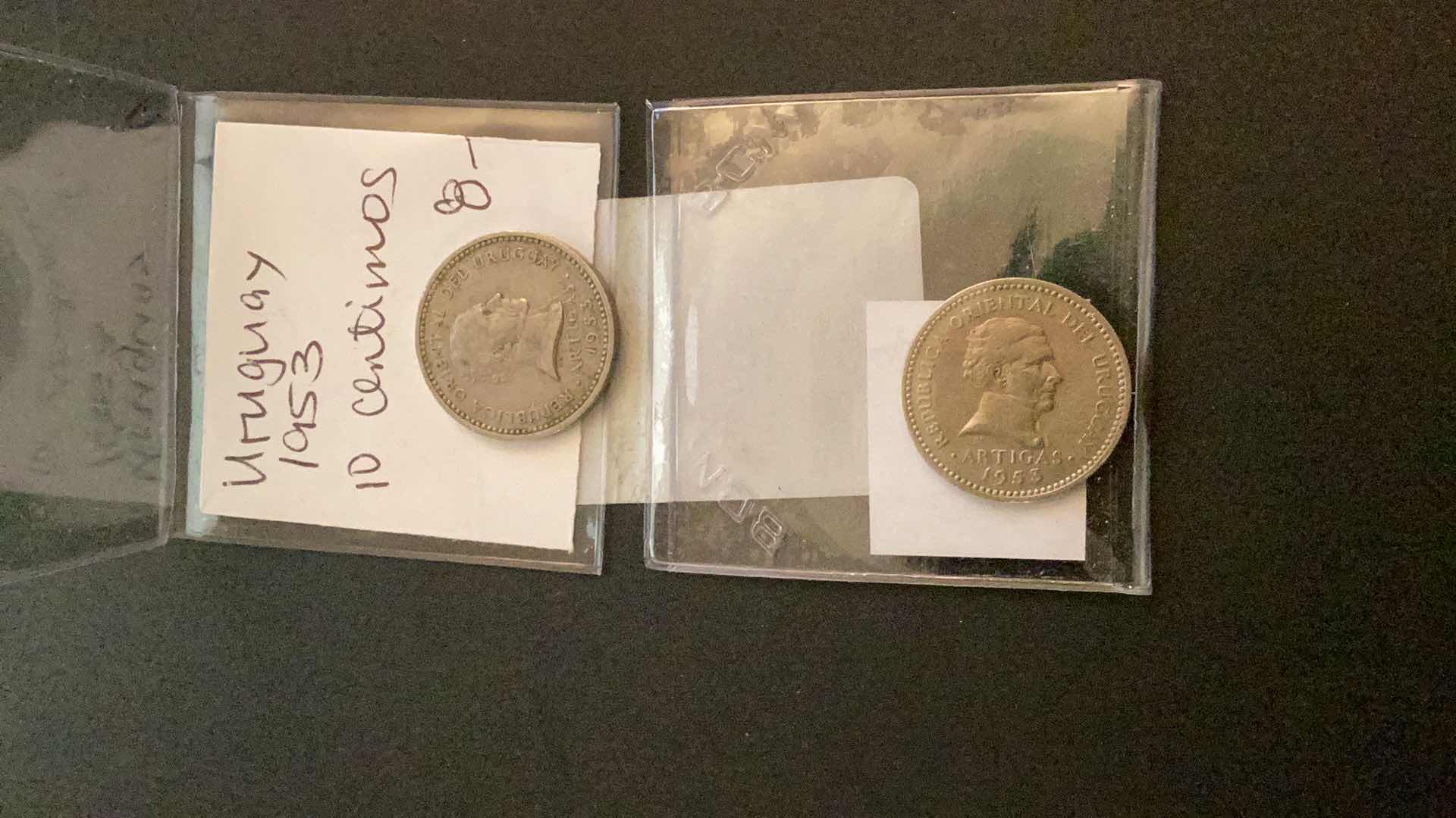 Photo 1 of TWO 1953 URUGUAY COINS