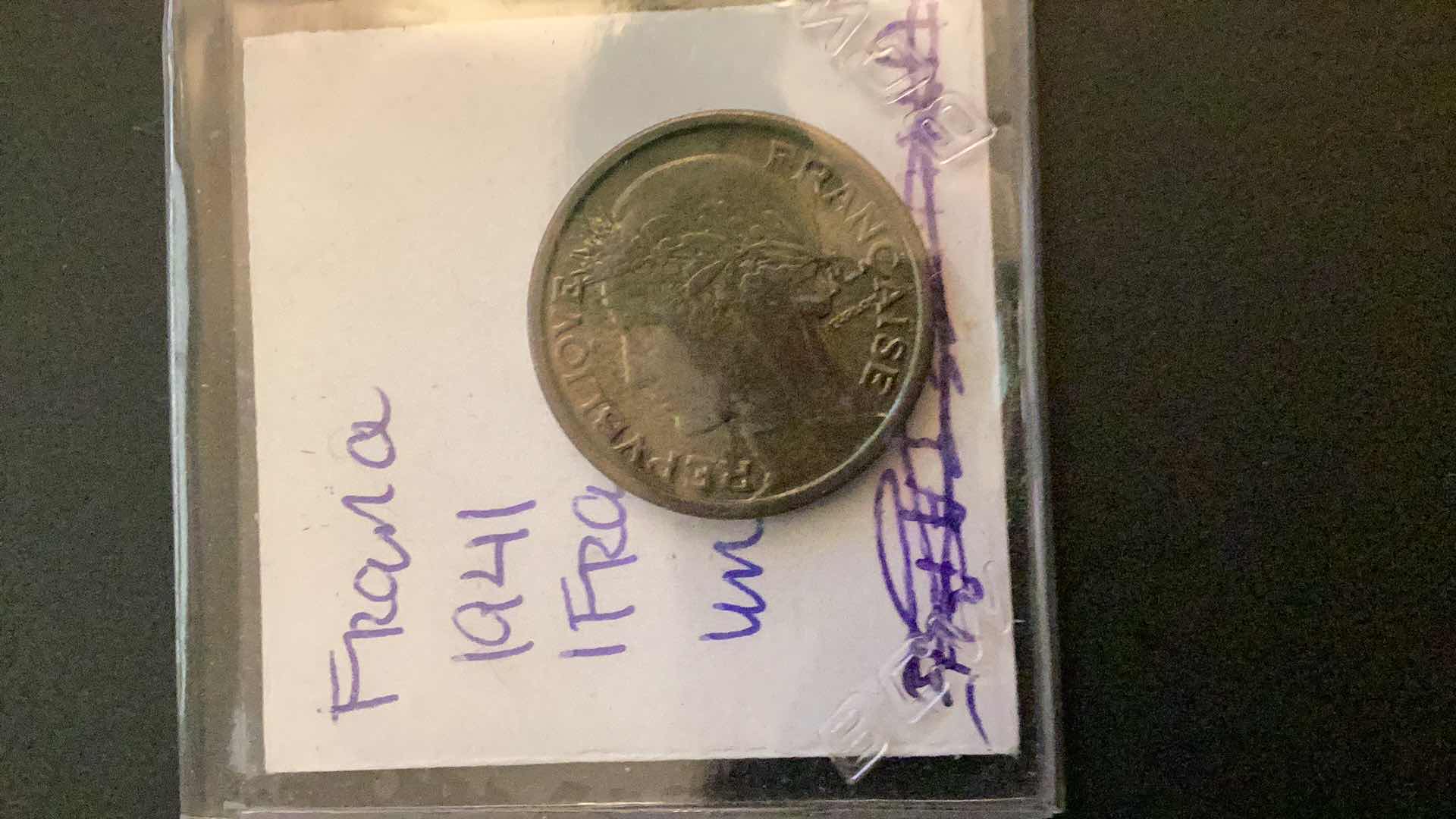 Photo 1 of 1941 FRANCE FRANC UNCIRCULATED