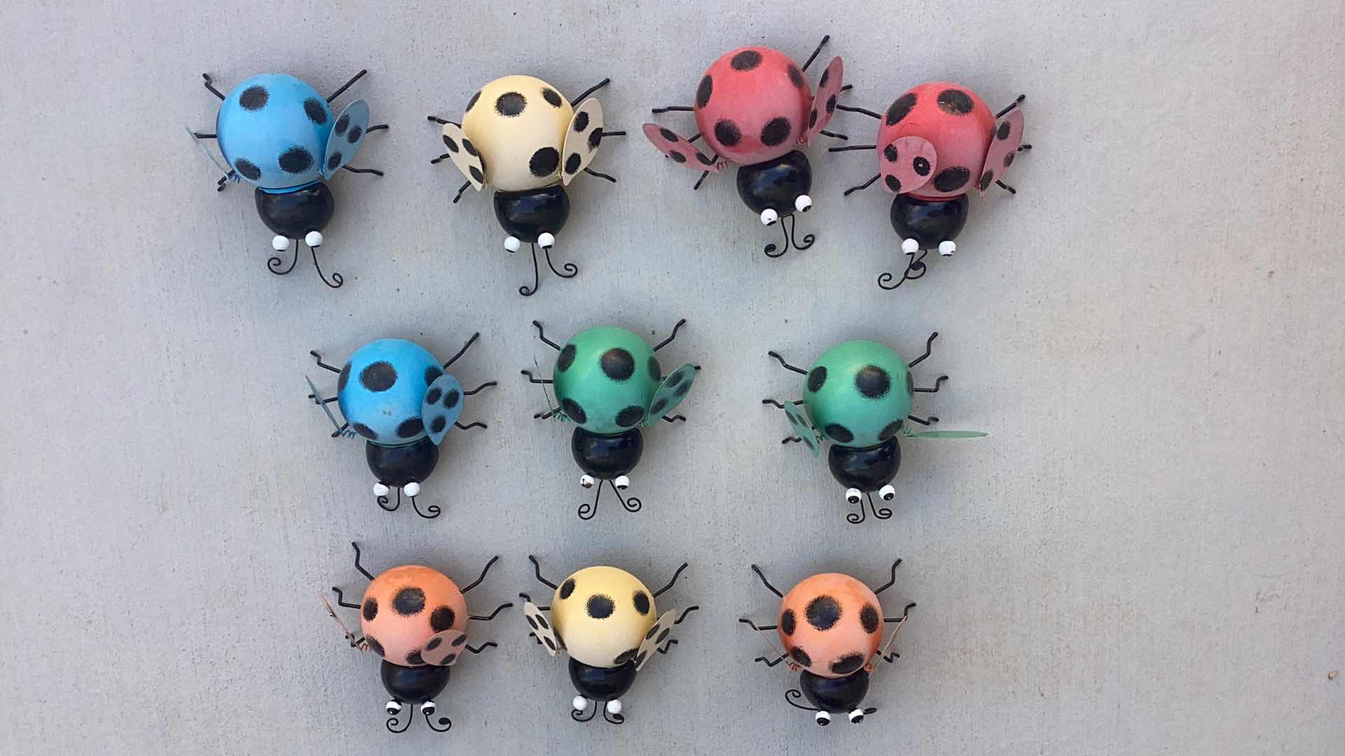 Photo 1 of TEN METAL LADYBUGS 6” LONG