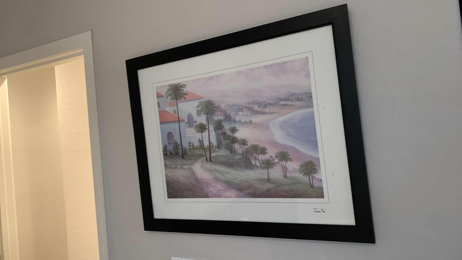 Photo 5 of BLACK FRAMED "SEAPORT VILLAGE" ARTWORK SIGNED BY ARTIST JAMES FAN 31” x 25”