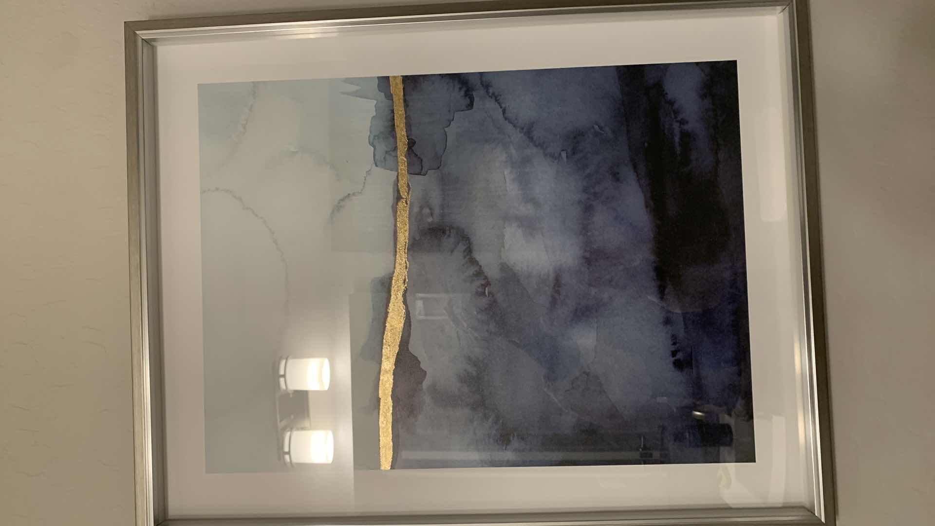 Photo 3 of SILVER FRAMED "ABSTRACT" SHADOW BOX ARTWORK 21” x 27”