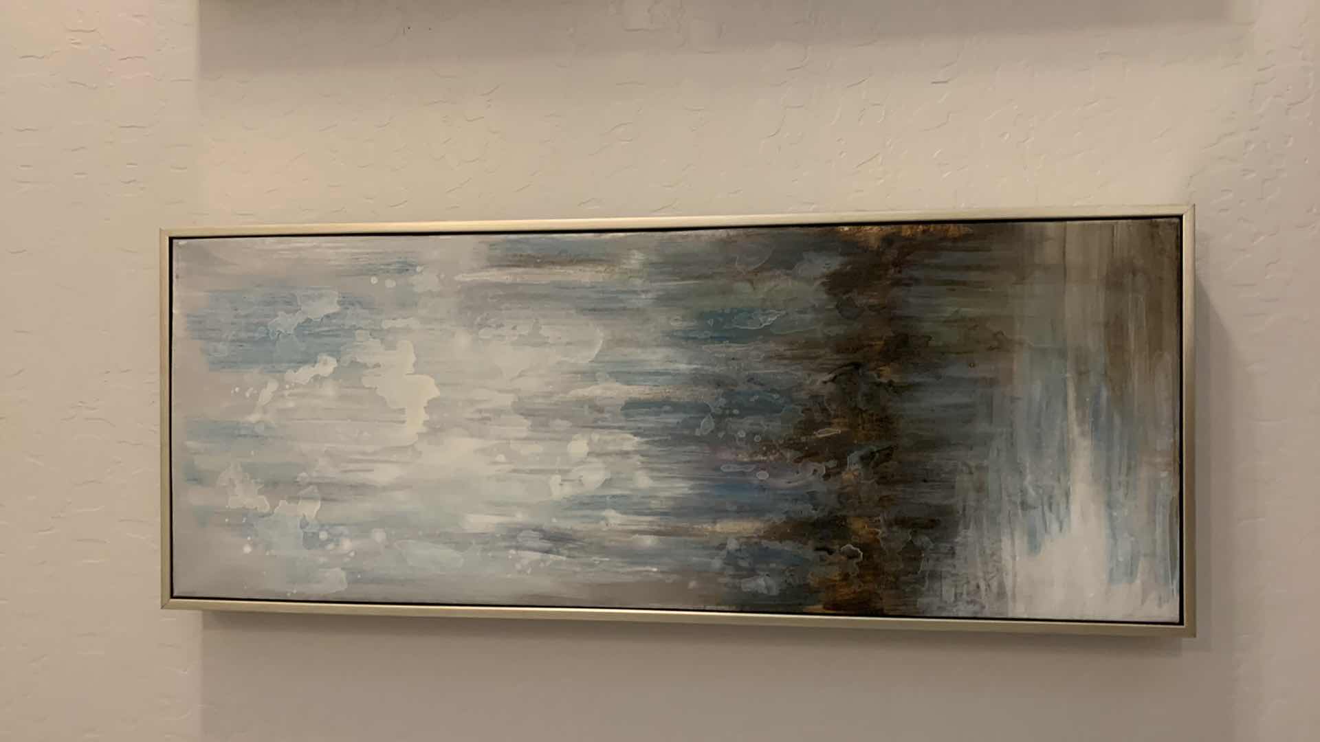 Photo 3 of 2- SILVER FRAMED "ABSTRACT" ARTWORKS 13” x 33”