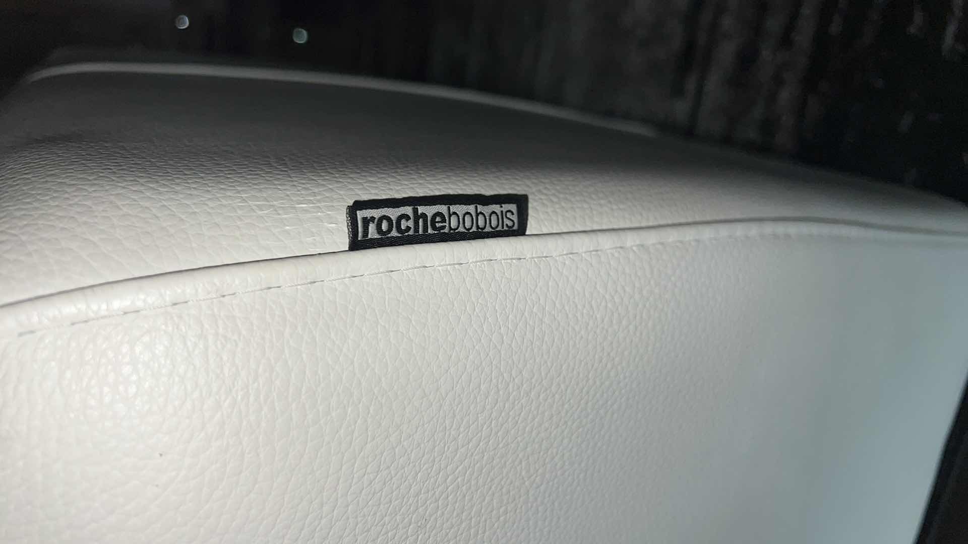 Photo 4 of ROCHE BOBOIS CREAM LEATHER SWIVEL CLUB CHAIR