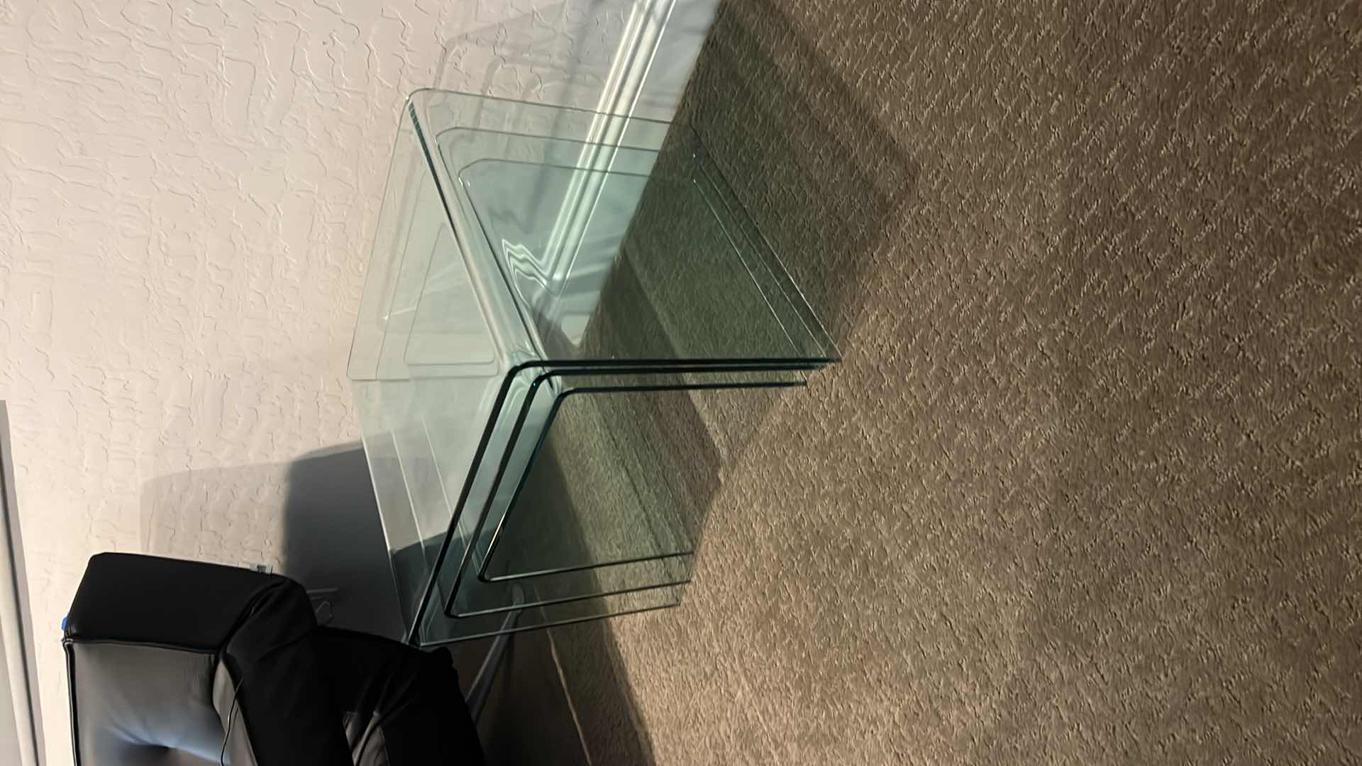 Photo 4 of 3- MODERN CURVED GLASS NESTING STACKABLE ACCENT TABLES