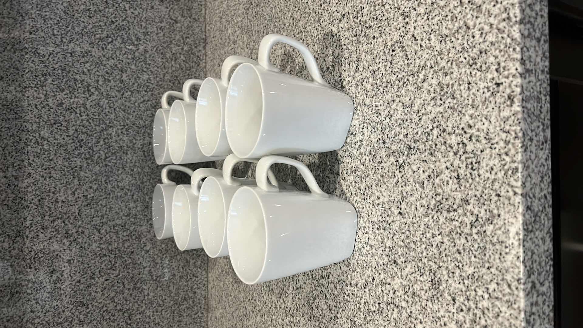 Photo 5 of 8-WHITE CERAMIC COFFEE MUGS