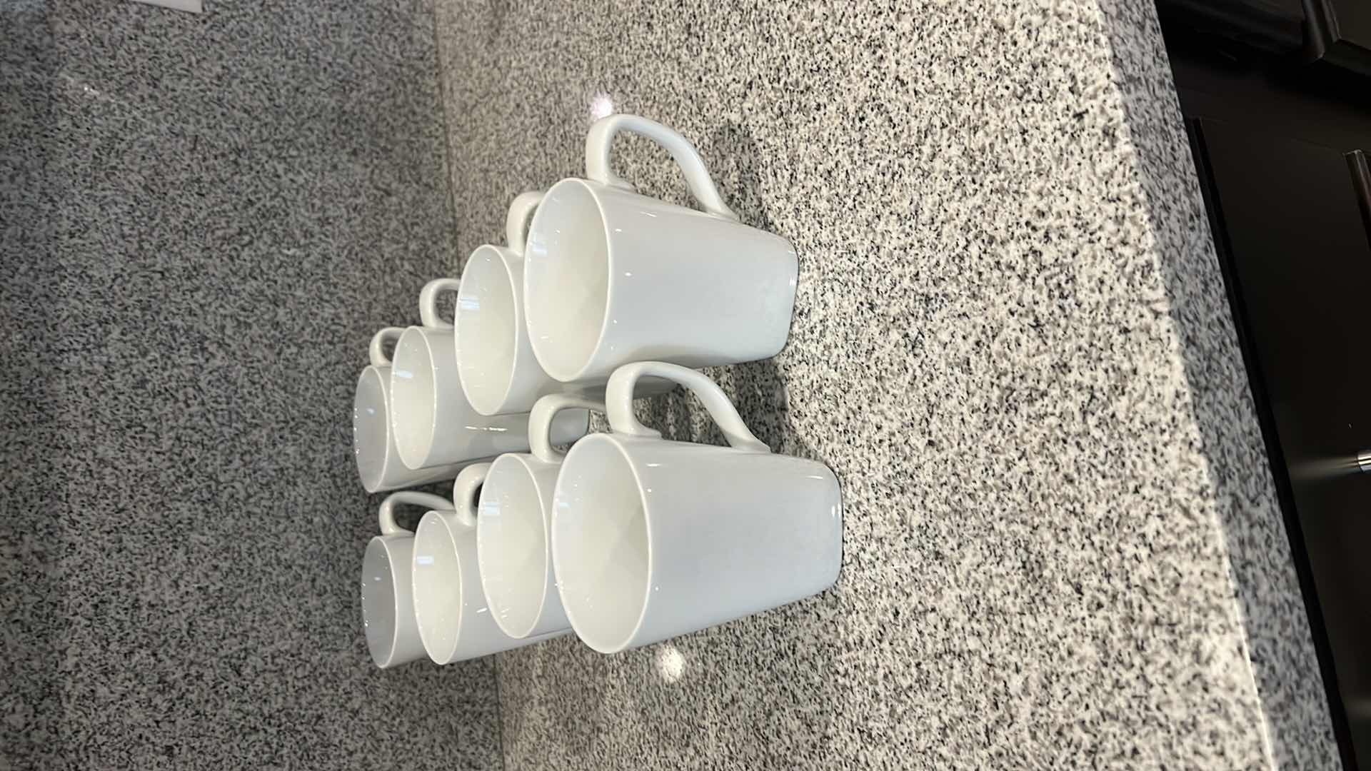 Photo 2 of 8-WHITE CERAMIC COFFEE MUGS