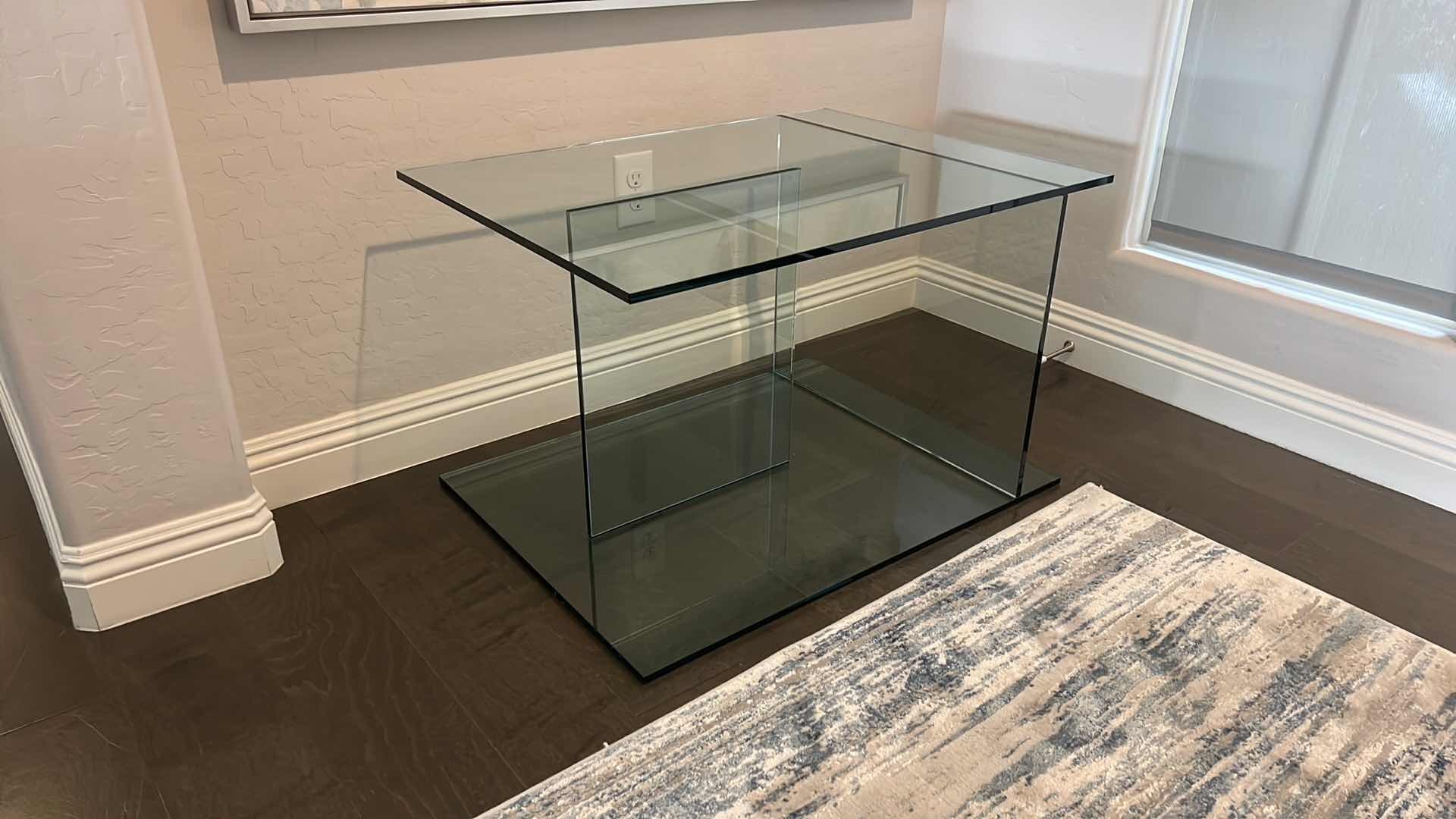 Photo 4 of HIGH-END TEMPERED THICK GLASS ACCENT TABLE 32” x 24” H 20”