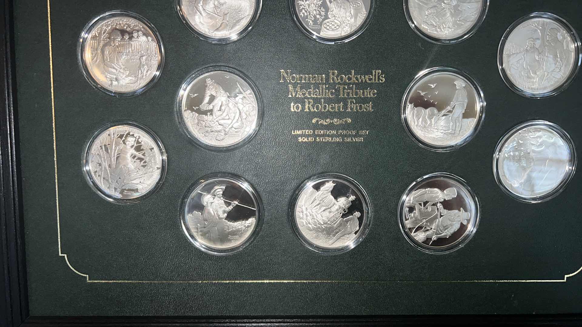 Photo 4 of NORMAN ROCKWELL’S MEDALLIC TRIBUTE TO ROBERT FROST -LIMITED EDITION PROOF SET SOLID STERLING SILVER