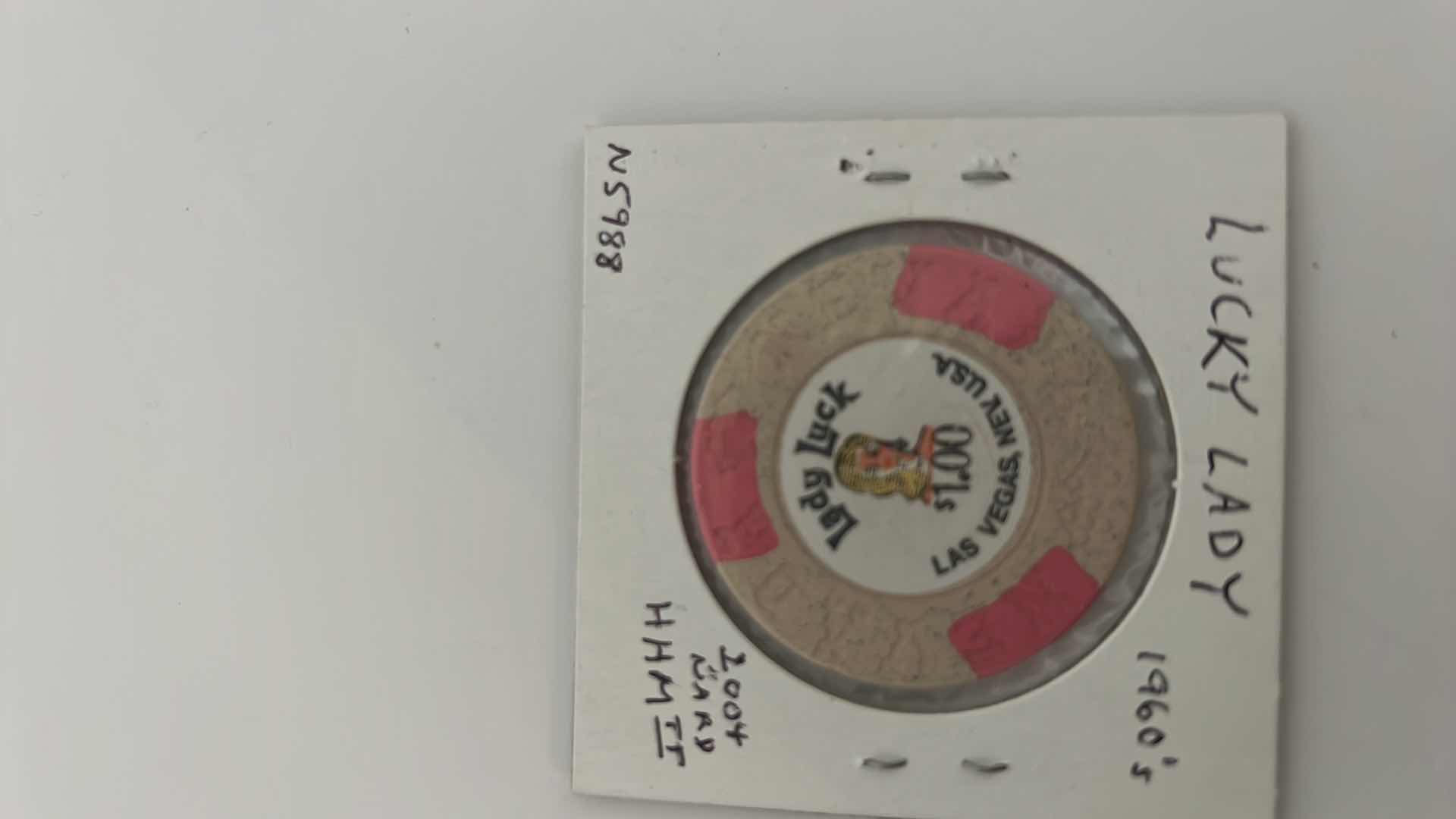 Photo 3 of VINTAGE 1960’s LADY LUCK $1 CASINO CHIP