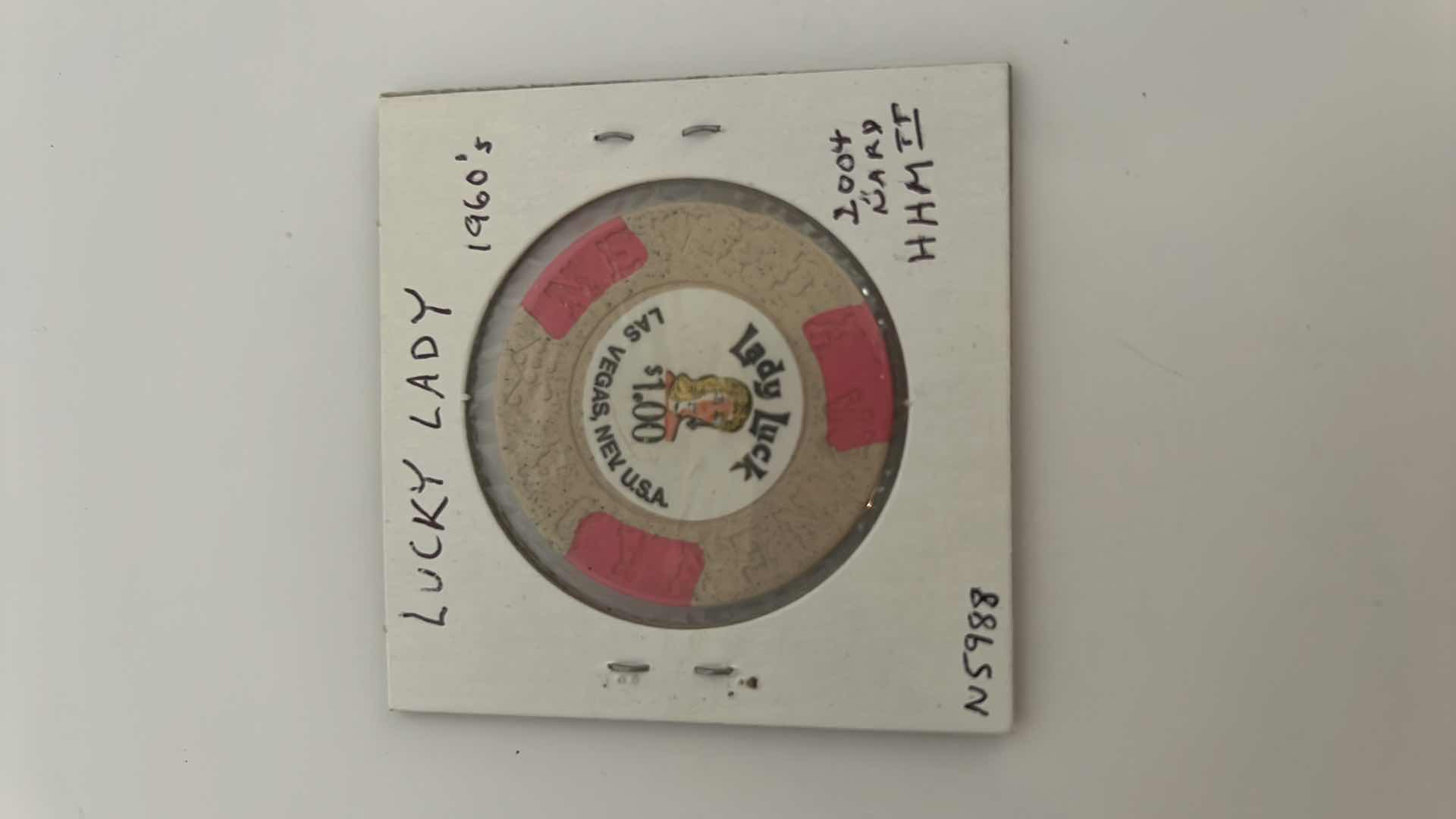 Photo 2 of VINTAGE 1960’s LADY LUCK $1 CASINO CHIP