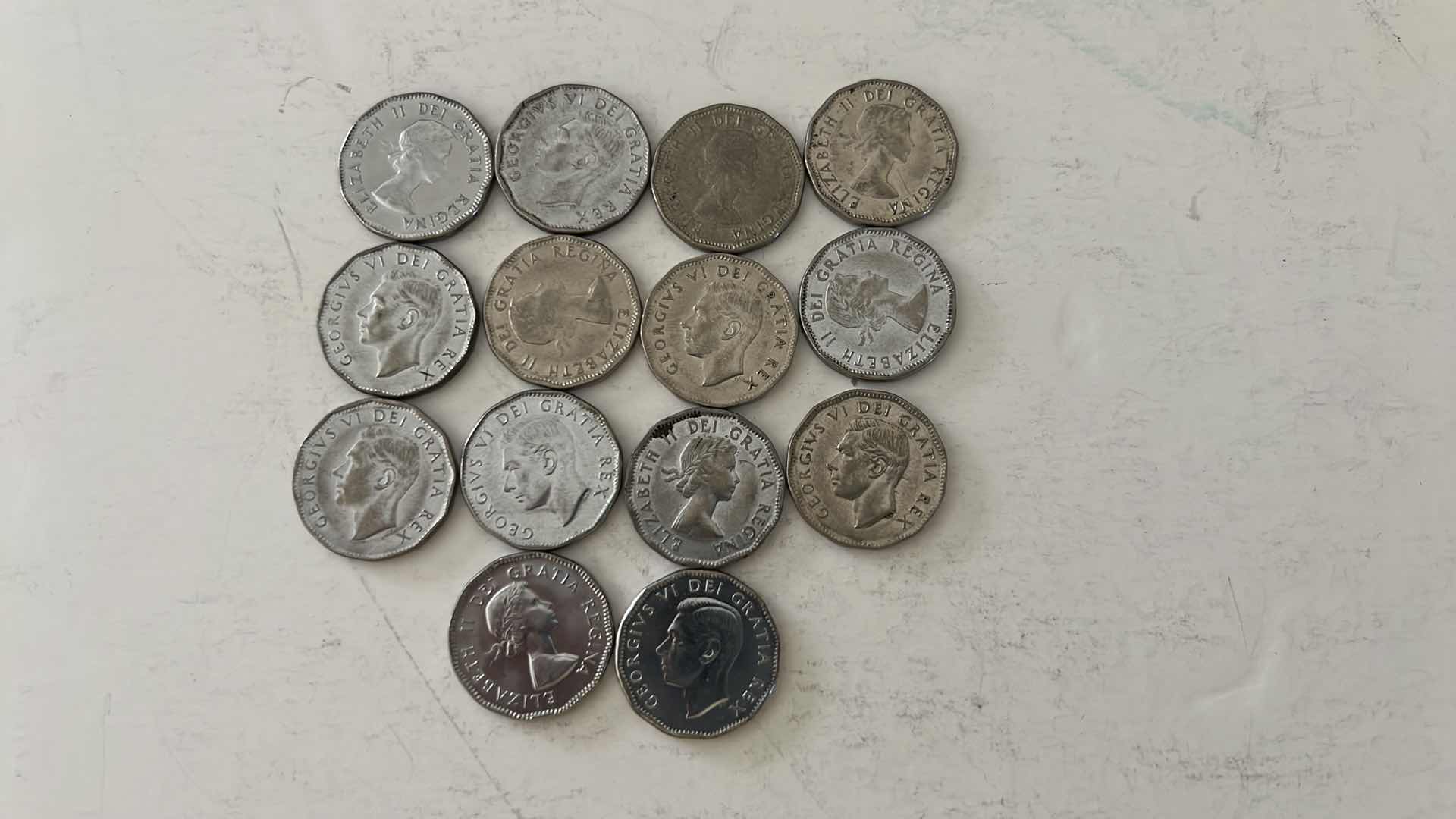 Photo 2 of 14-1950’S-1960’S CANADIAN 5 CENT COINS