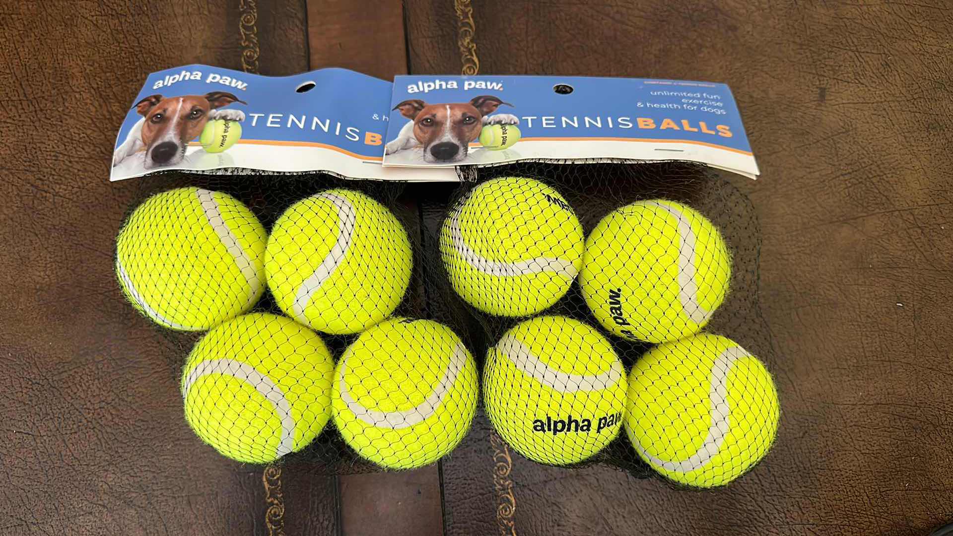 Photo 3 of 2 SETS OF 4- ALPHA PAW DOG TENNIS BALLS