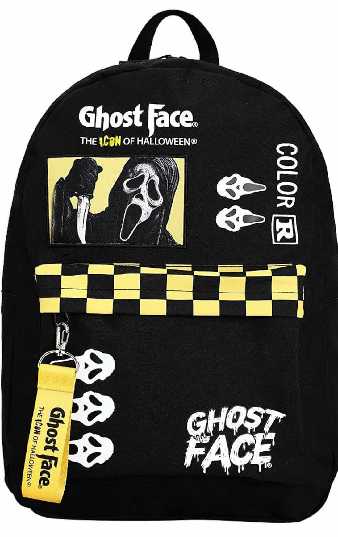 Photo 1 of NWT SCREAM CLASSIC HORROR MOVIE GHOST FACE CHARACTER CHECKERED BACKPACK W/ LAPTOP POCKET- RETAIL PRICE $ 49.99
