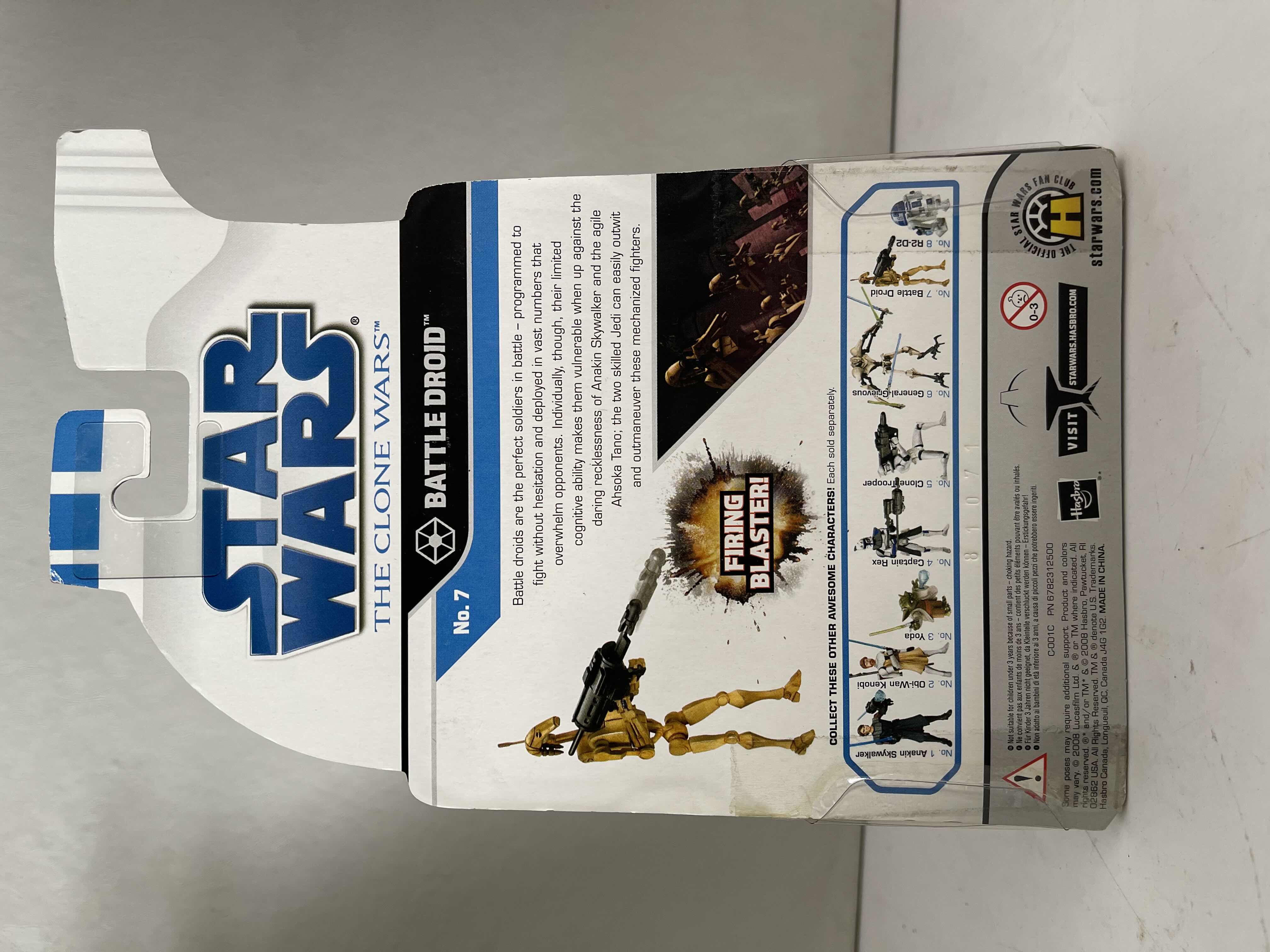 Photo 2 of NIB STAR WARS THE CLONE WARS: BATTLE DROID FIGURE W/ FIRING BLASTER #7 - RETAIL PRICE $20.00