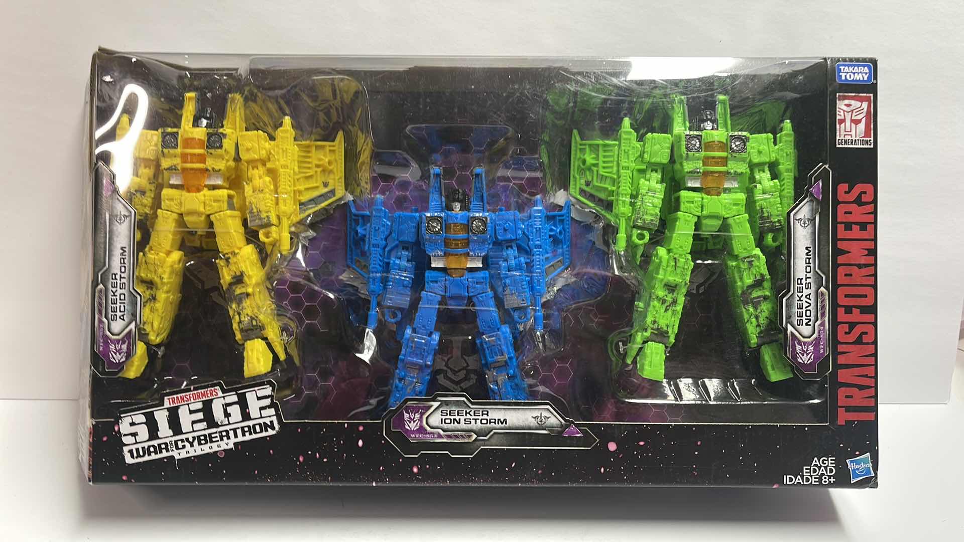Photo 1 of NIB TRANSFORMERS WAR FOR CYBERTRON SIEGE VOYAGER CLASS SEEKERS ACID STORM, ION STORM, & NOVA STORM THREE-PACK- RETAIL PRICE $94.99