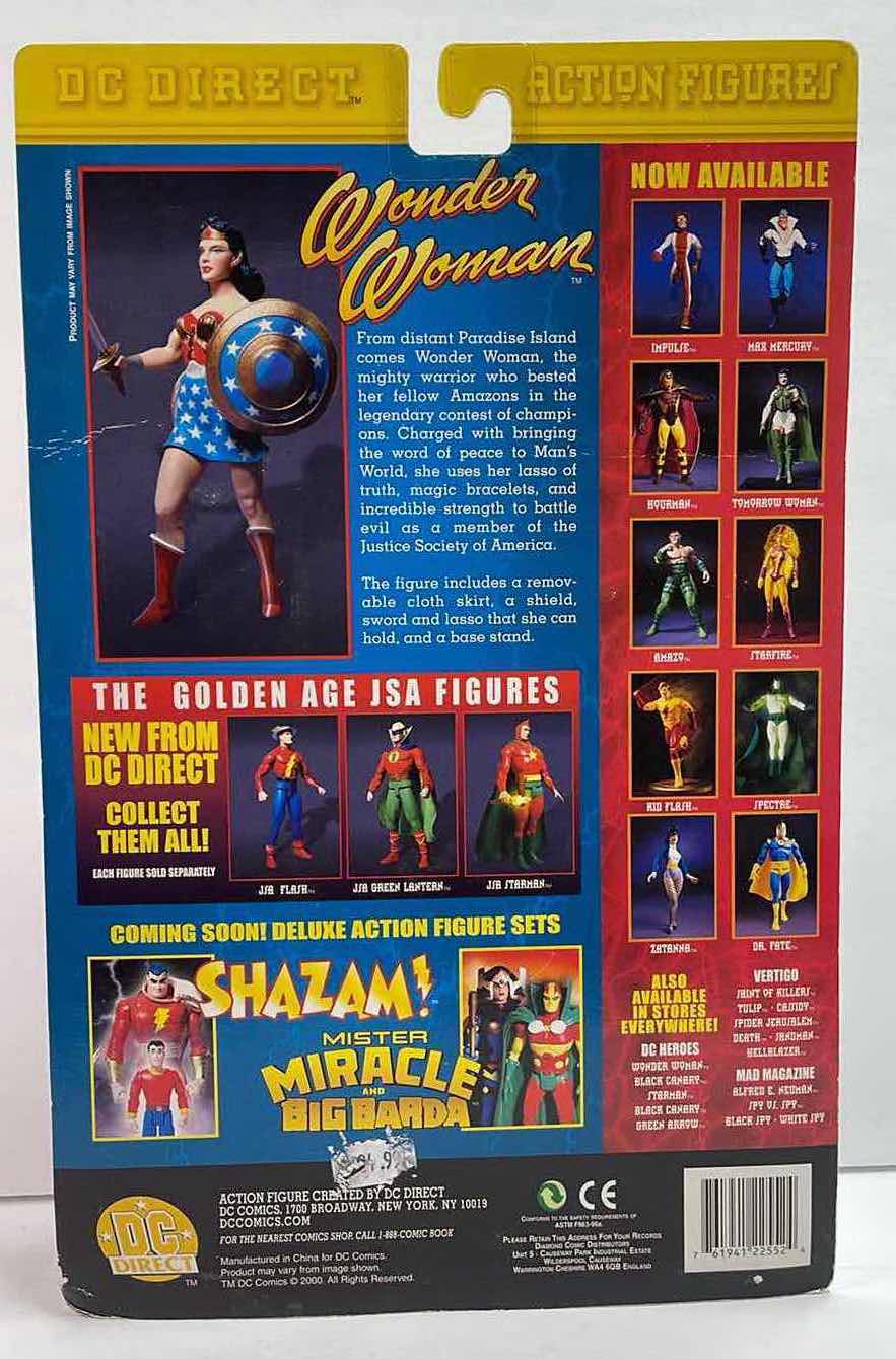 Photo 2 of NIB WONDER WOMAN JUSTICE SOCIETY OF AMERICA DC DIRECT ACTION FIGURE - RETAIL PRICE $49.95
