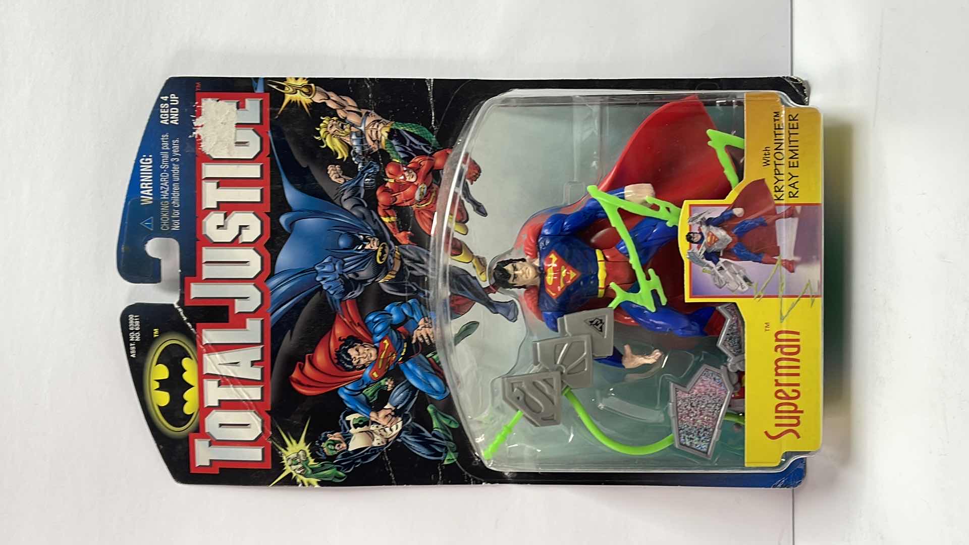 Photo 1 of NIB DC COMICS TOTAL JUSTICE LEAGUE SUPERMAN ACTION FIGURE W/ KRYPTONITE RAY EMITTER - RETAIL PRICE $12.00