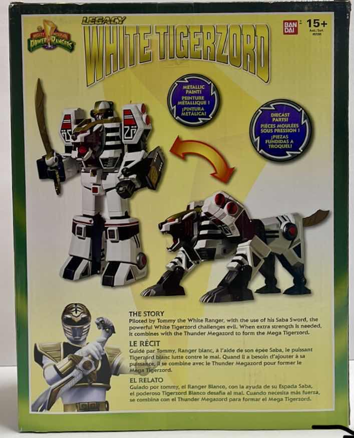 Photo 2 of NIB MIGHTY MORPHIN POWER RANGERS LEGACY MIGHTY MORPHIN WHITE TIGERZORD METALLIC MMPR- RETAIL PRICE $250.00