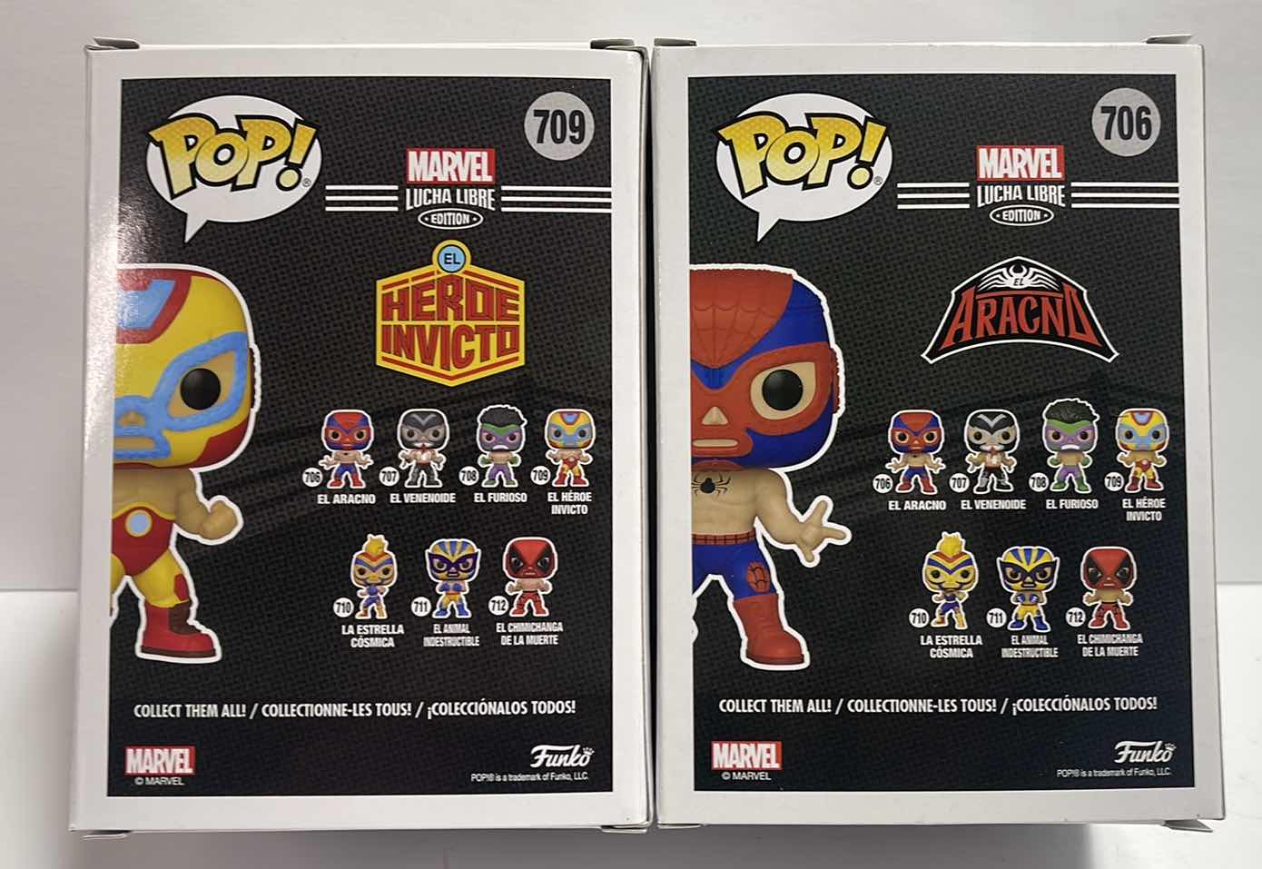 Photo 2 of NIB FUNKO POP MARVEL LUCHA LIBRRE EDITION SERIES “EL HEROE INVICTO & EL ARACNO” - RETAIL PRICE $ 23.00