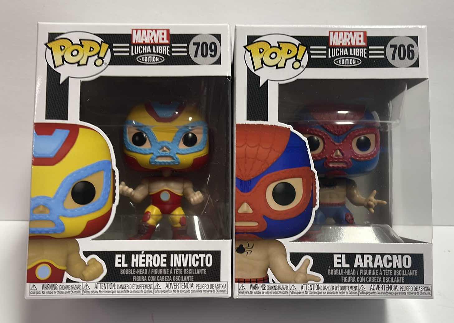 Photo 1 of NIB FUNKO POP MARVEL LUCHA LIBRRE EDITION SERIES “EL HEROE INVICTO & EL ARACNO” - RETAIL PRICE $ 23.00