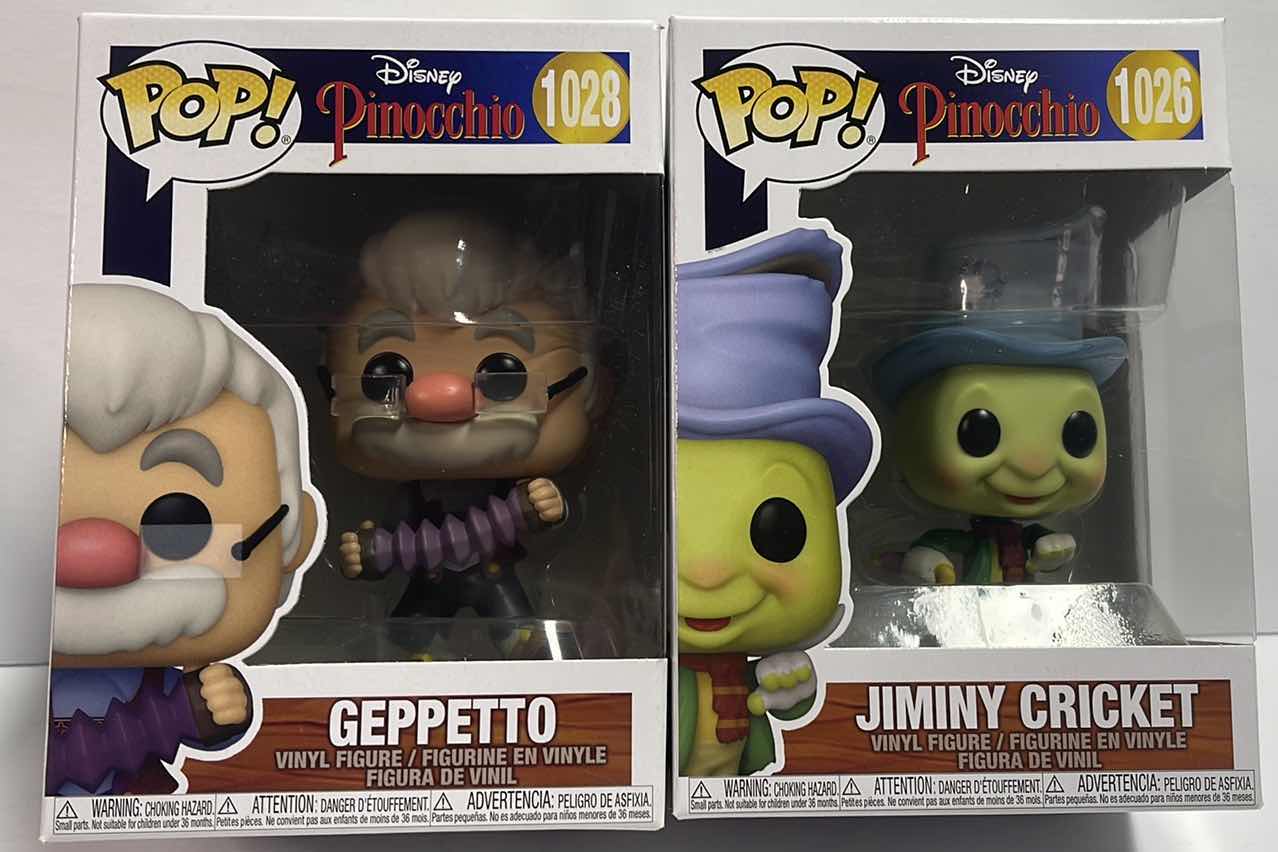 Photo 1 of NIB FUNKO POP DISNEY PINOCCHIO SERIES GEPETTO & JIMINY CRICKET - RETAIL PRICE $32.99