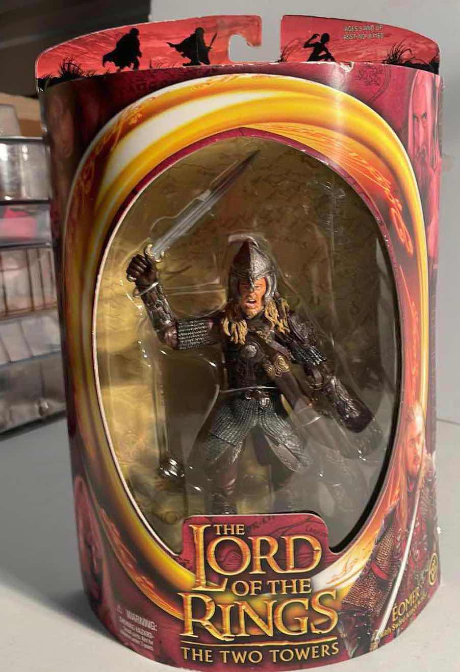 Photo 1 of NIB LORD OF THE RINGS THE TWO TOWERS “EOMER WITH SOWRD ATTACK” ACTION FIGURE - RETAIL PRICE $26.99