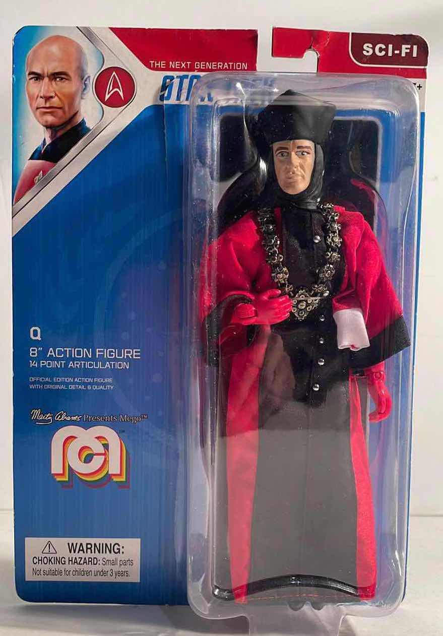 Photo 1 of NIB MARTY ABRAMS PRESENTS MEGO STAR TREK THE NEXT GENERATION “Q” ACTION FIGURE - RETAIL PRICE $14.99