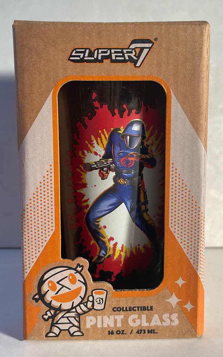 Photo 4 of NIB SUPER7 COLLECTIBLE PINT GLASSES G. I. JOE “BARONESS , STORM SHADOW & COBRA COMMANDER - RETAIL PRICE $100.00