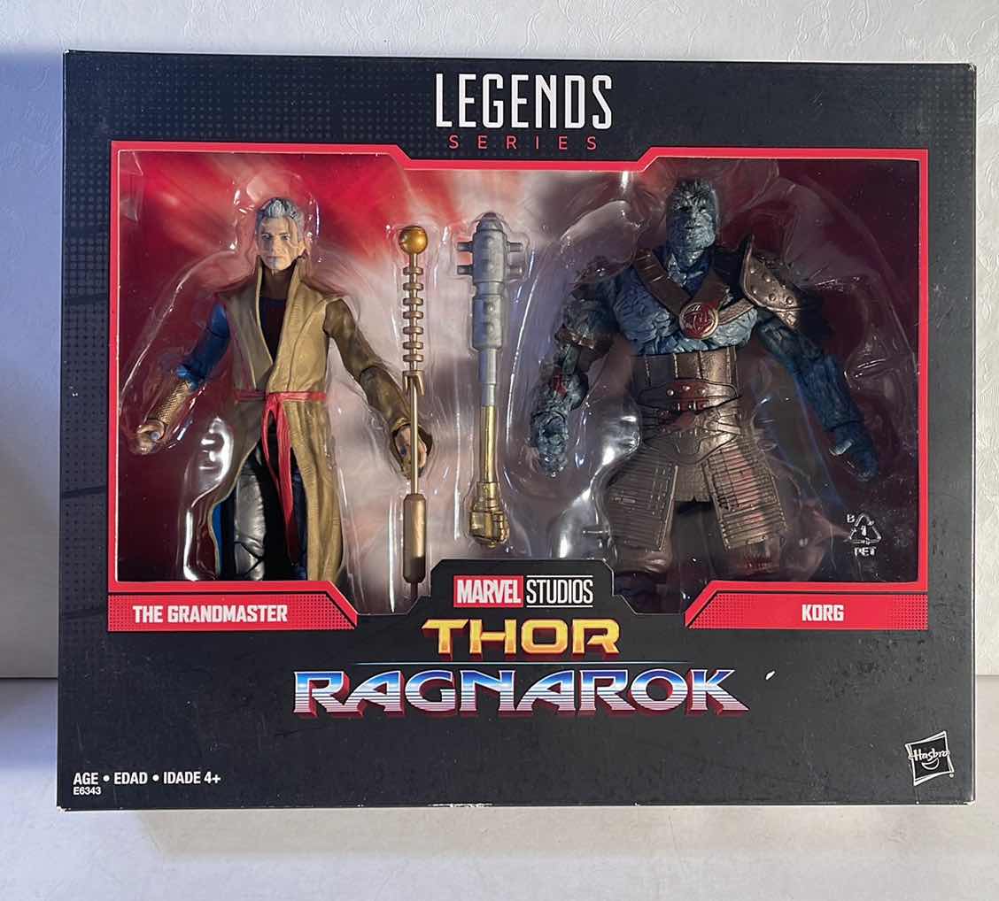 Photo 1 of NIB MARVEL LEGENDS SERIES THOR RAGNAROK DELUXE ACTION FIGURE PACK “THE GRANDMASTER & KORG” - RETAIL PRICE $49.99