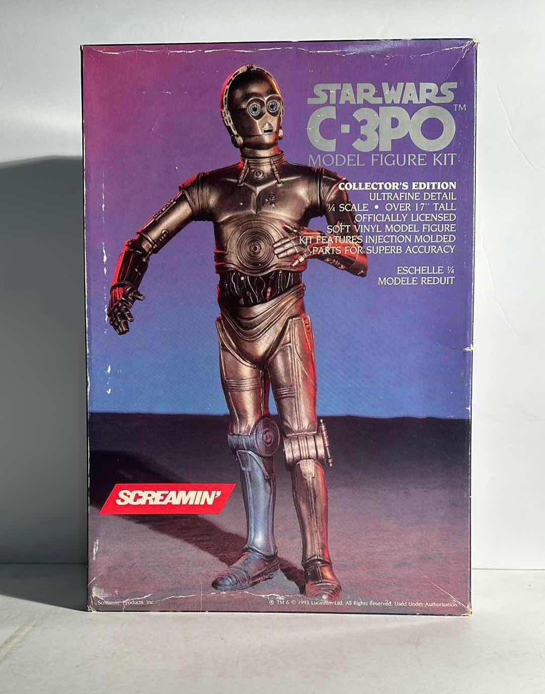 Photo 1 of VINTAGE STAR WARS “C-3PO SCREAMING” COLLECTOR’S EDITION 17” TALL MODEL FIGURE KIT- RETAIL PRICE $100