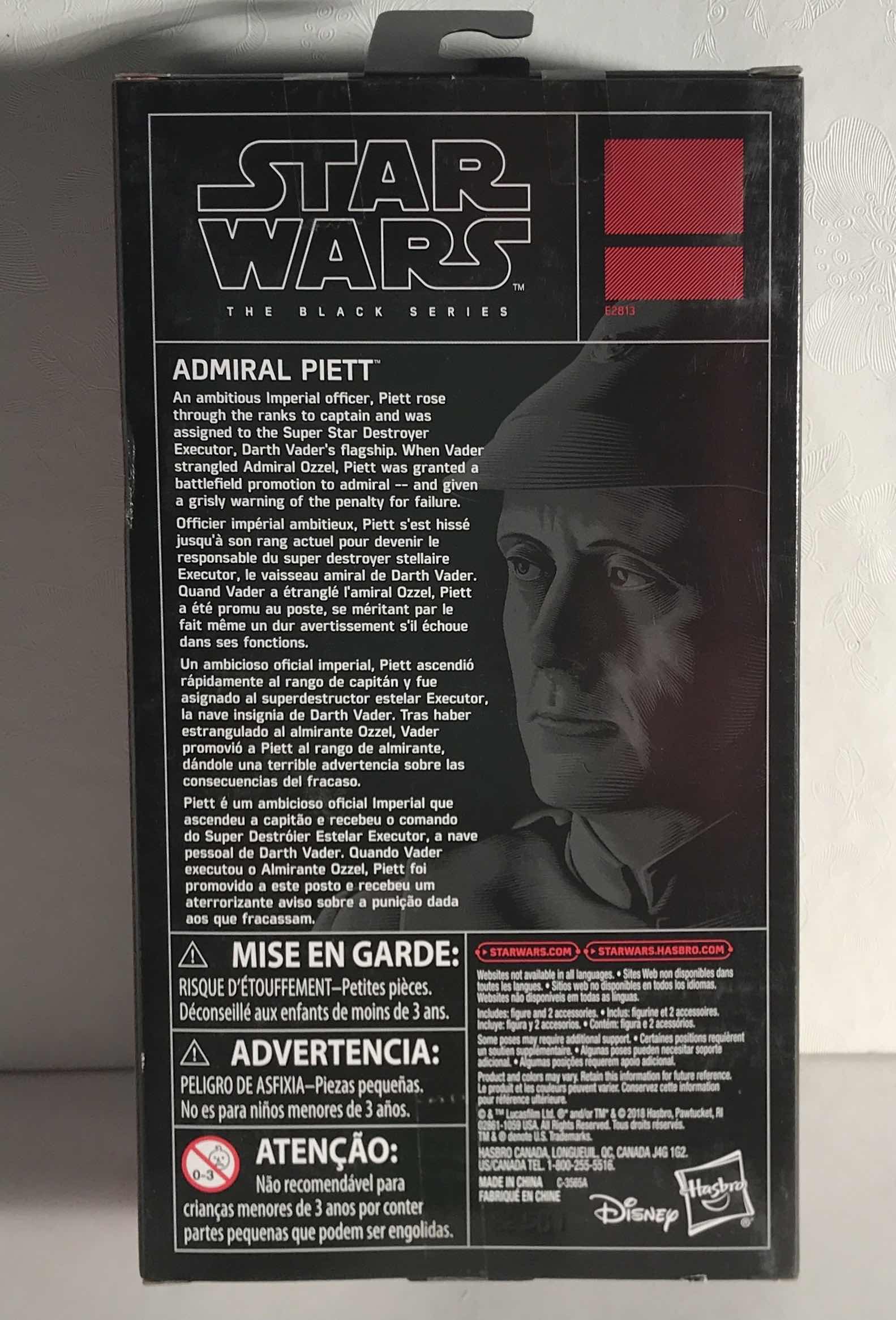 Photo 2 of NIB STAR WARS THE BLACK SERIES “ADMIRAL PIETT “ACTION FIGURE- RETAIL PRICE $25.00