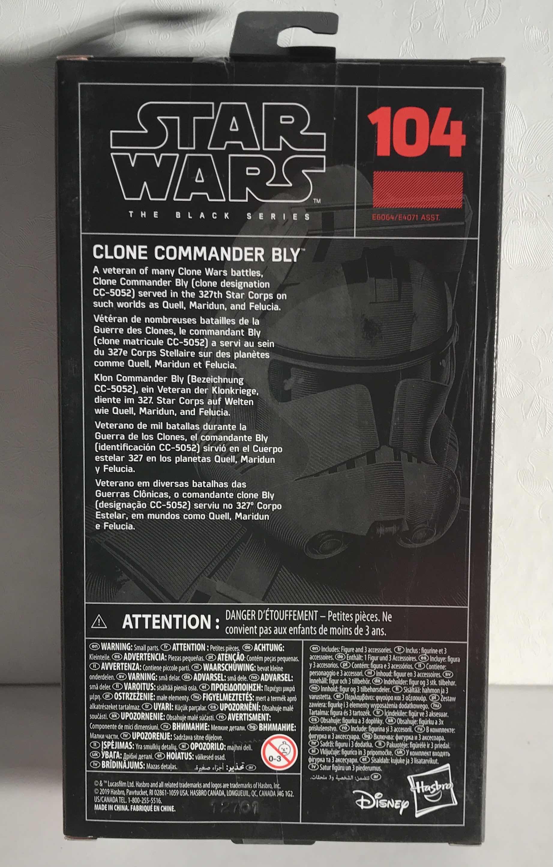 Photo 2 of NIB STAR WARS THE BLACK SERIES “CLONE COMMANDER BLY” ACTION FIGURE- RETAIL PRICE $32.00