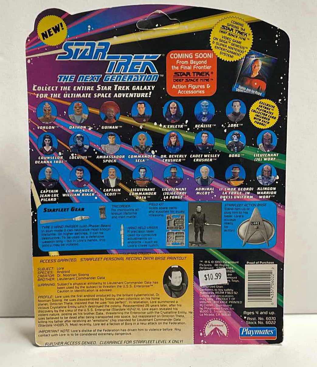 Photo 2 of NOS VINTAGE STAR TREK THE NEXT GENERATION “LORE” ACTION FIGURE- RETAIL PRICE $14.00