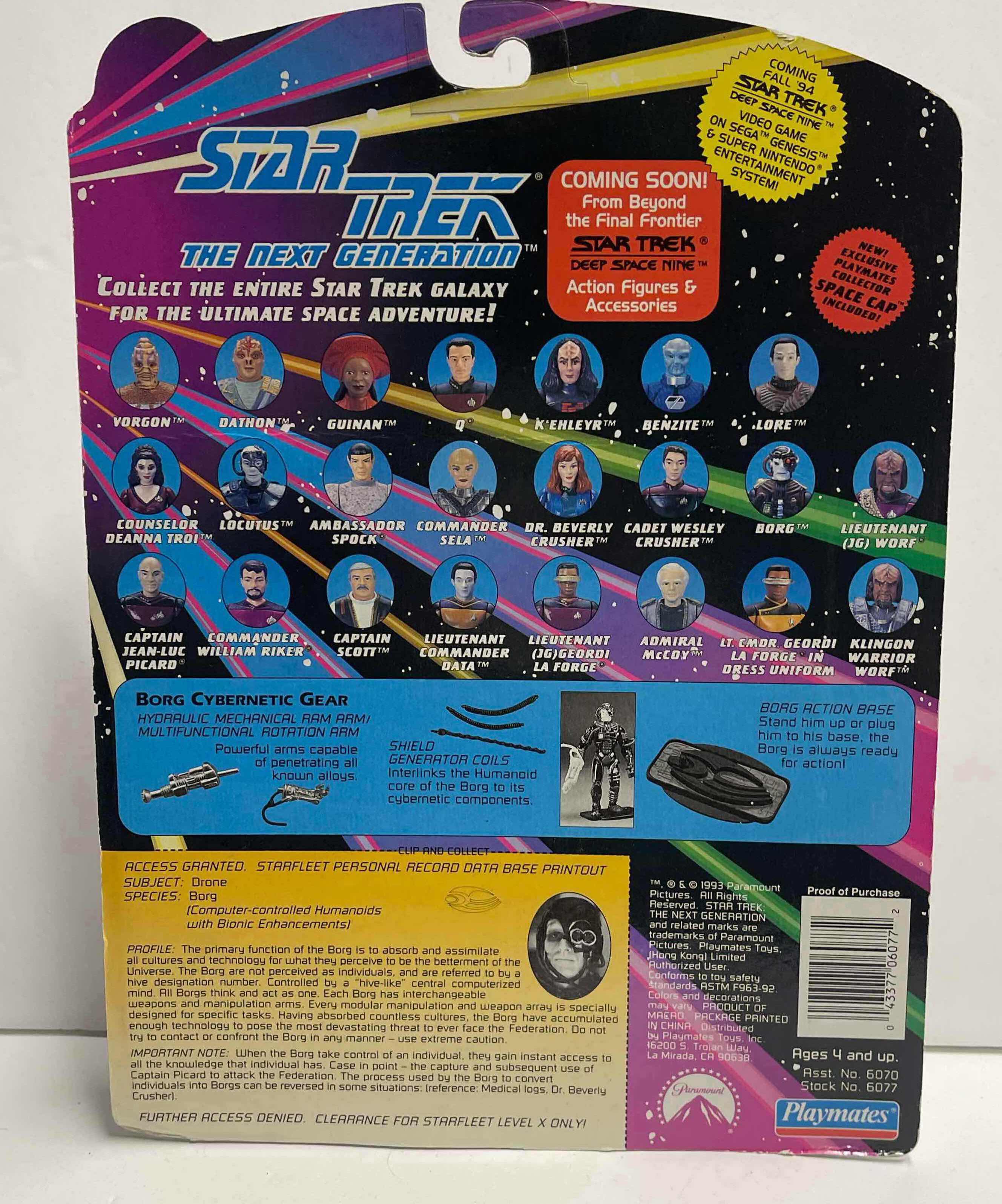 Photo 2 of NOS VINTAGE STAR TREK THE NEXT GENERATION “BORG” ACTION FIGURE- RETAIL PRICE $12.00