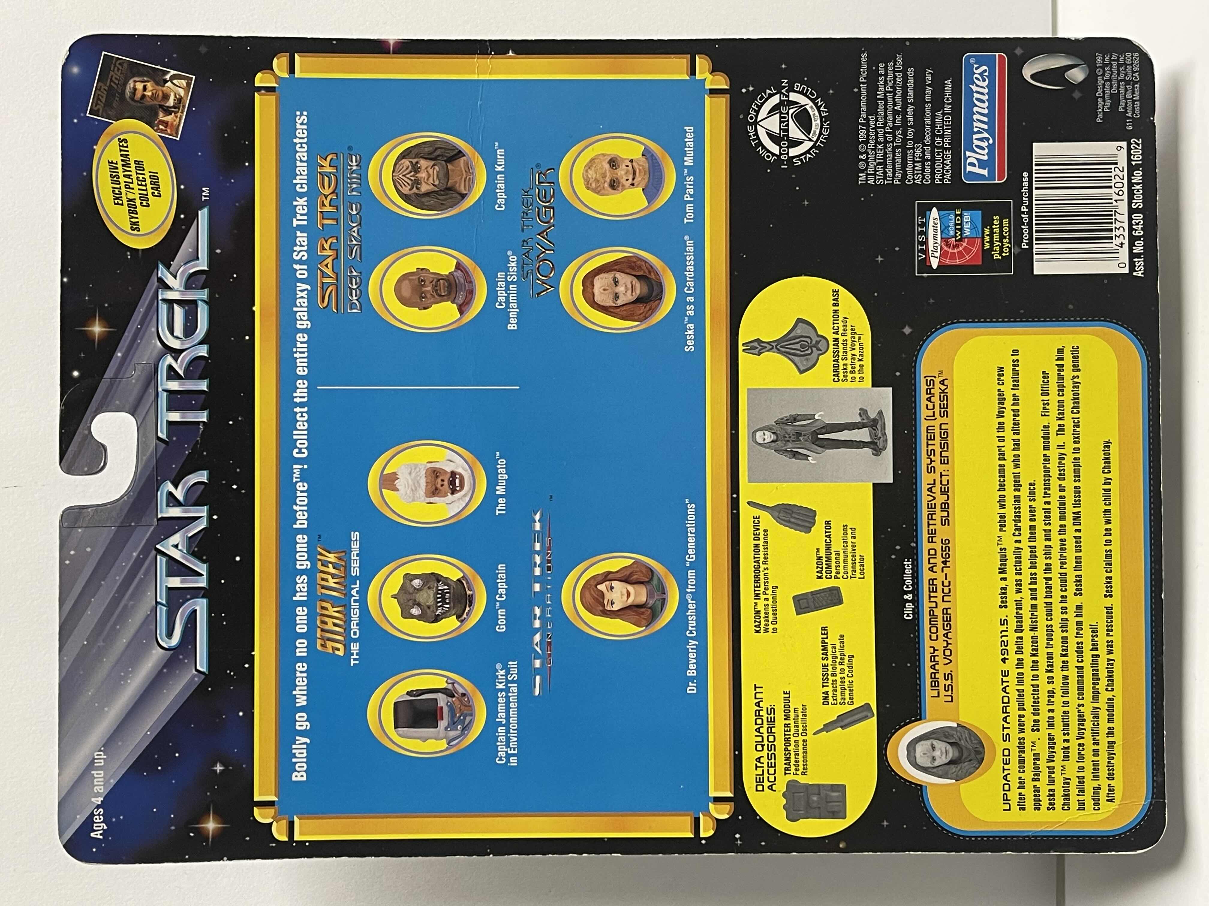 Photo 2 of NIB STAR TREK EXCLUSIVE PLAYMATES “SESKA AS A CARDASSIAN” ACTION FIGURE- RETAIL PRICE $13.00