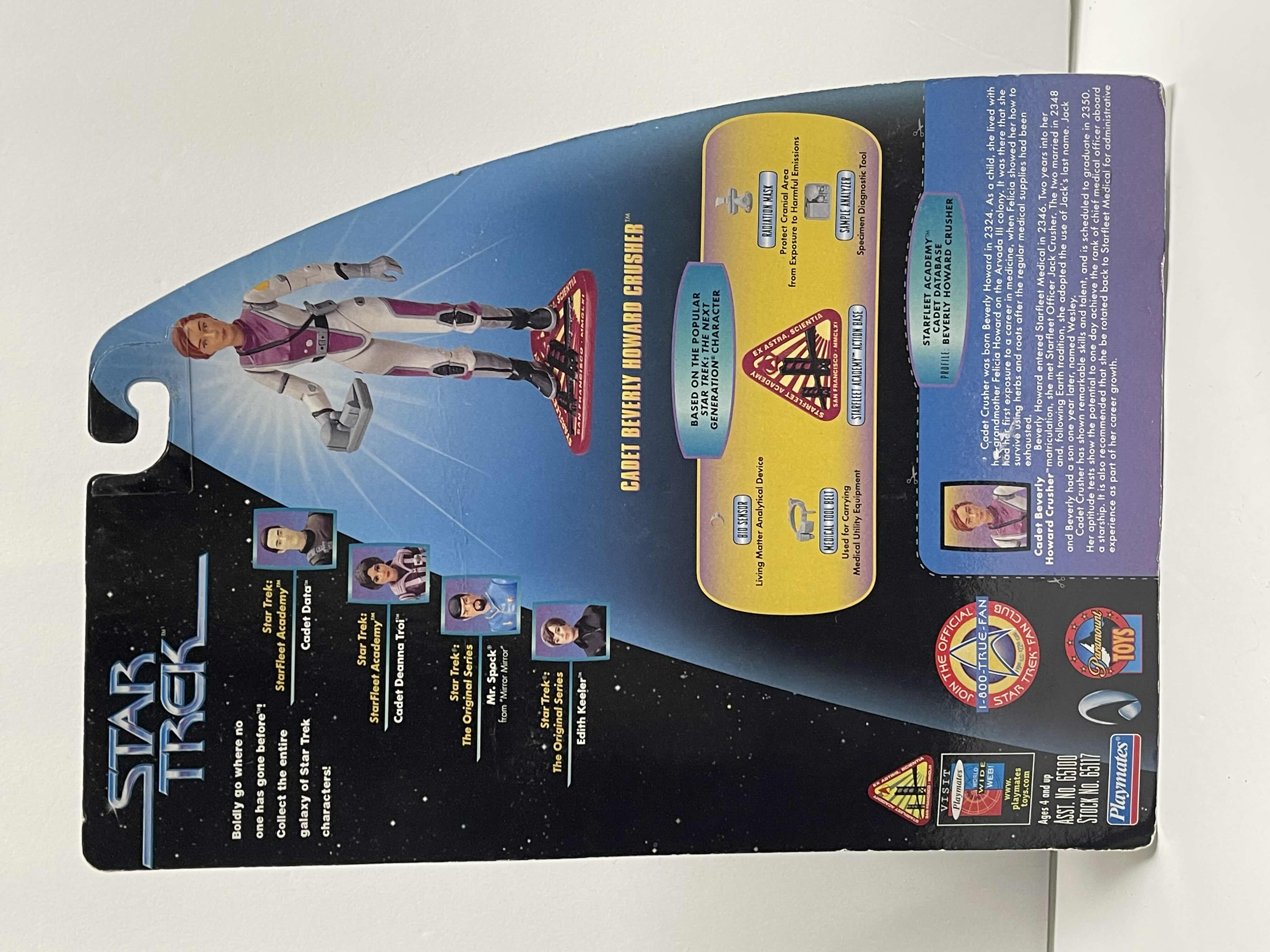 Photo 2 of NIB STAR TREK -CADET BEVERLY HOWARD CRUSHER, WARP FACTOR #3 SERIES - RETAIL PRICE $18.00