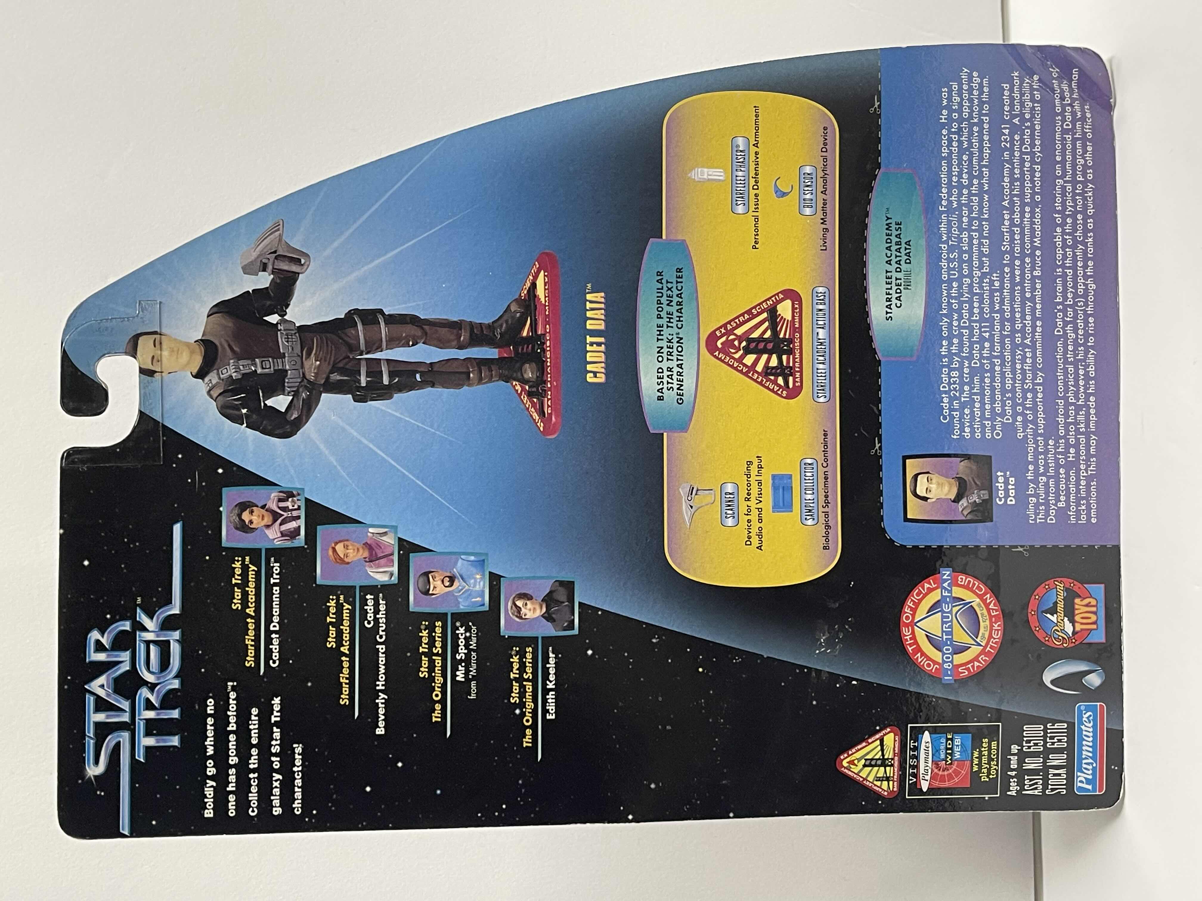 Photo 2 of NIB STAR TREK “CADET DATA” WARP FACTOR #3 SERIES - RETAIL PRICE $ 12.00