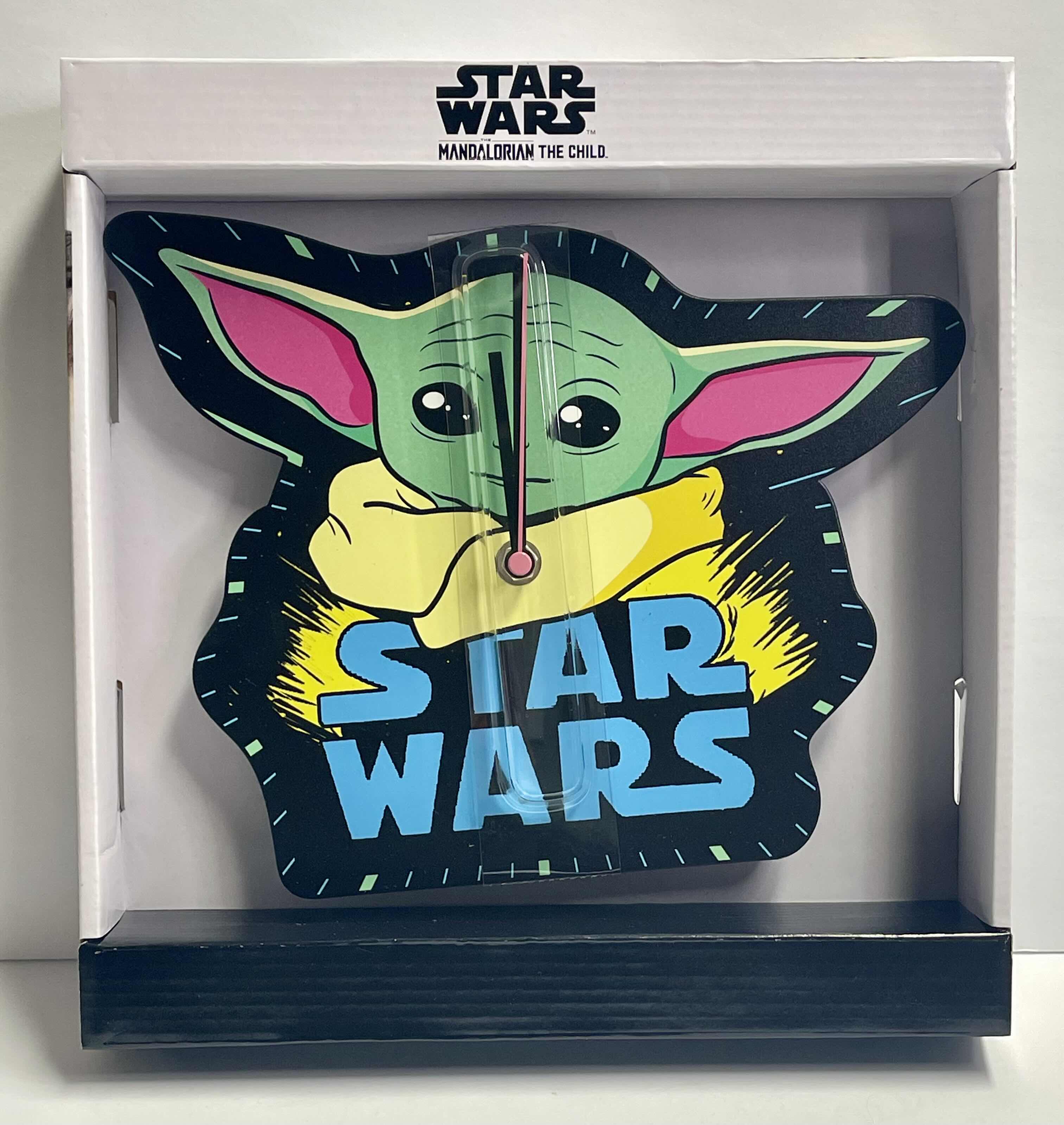 Photo 1 of NIB STAR WARS RETRO BABY YODA THE MANDALORIAN “THE CHILD” WALL CLOCK - RETAIL PRICE $ 21.99