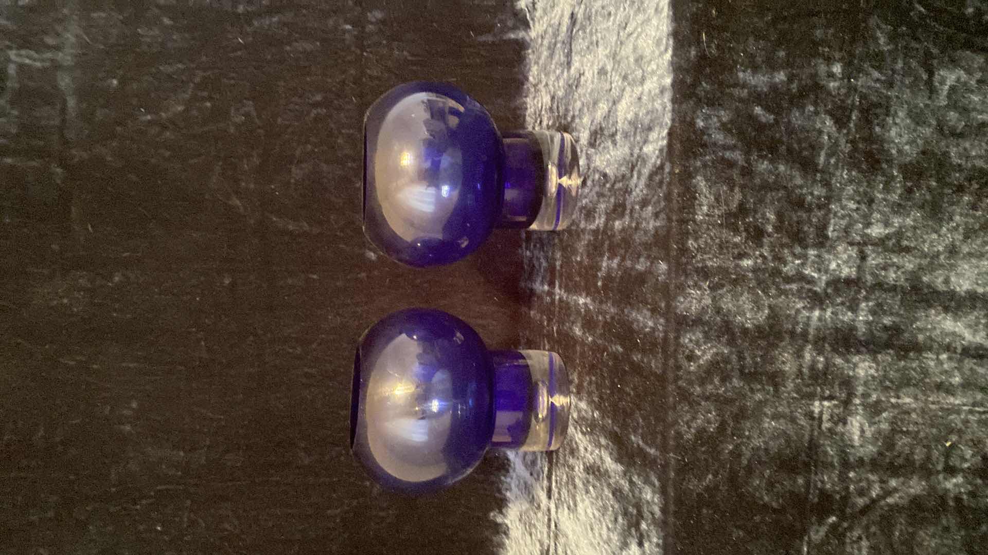 Photo 2 of 2 COBALT BLUE CANDLE HOLDERS