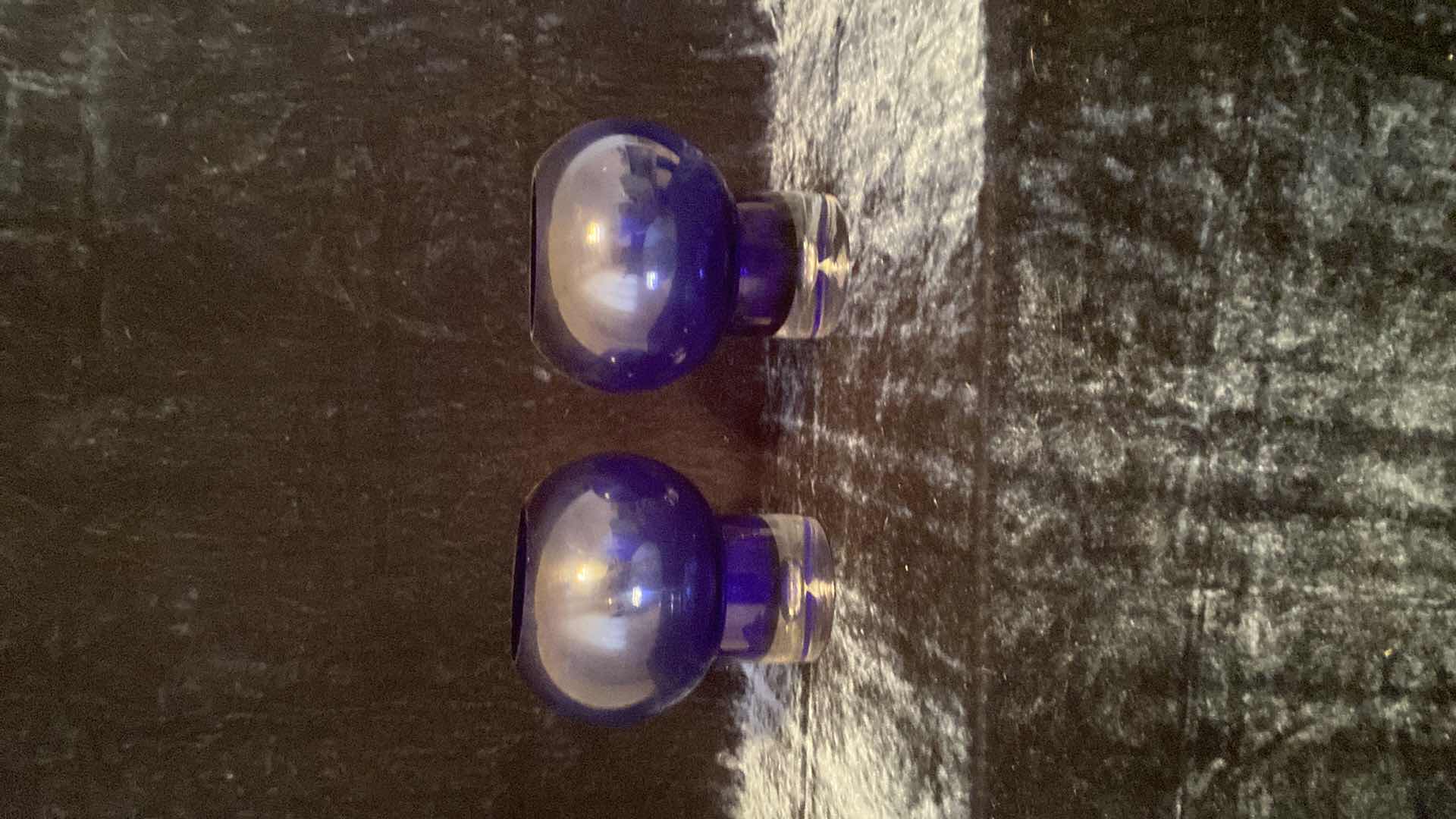 Photo 1 of 2 COBALT BLUE CANDLE HOLDERS