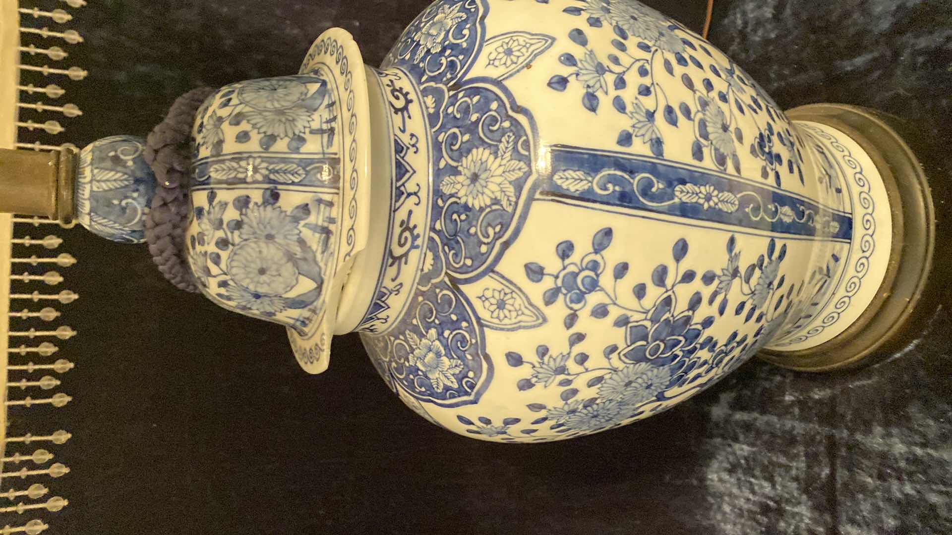 Photo 3 of BLUE AND WHITE PORCELAIN LAMP