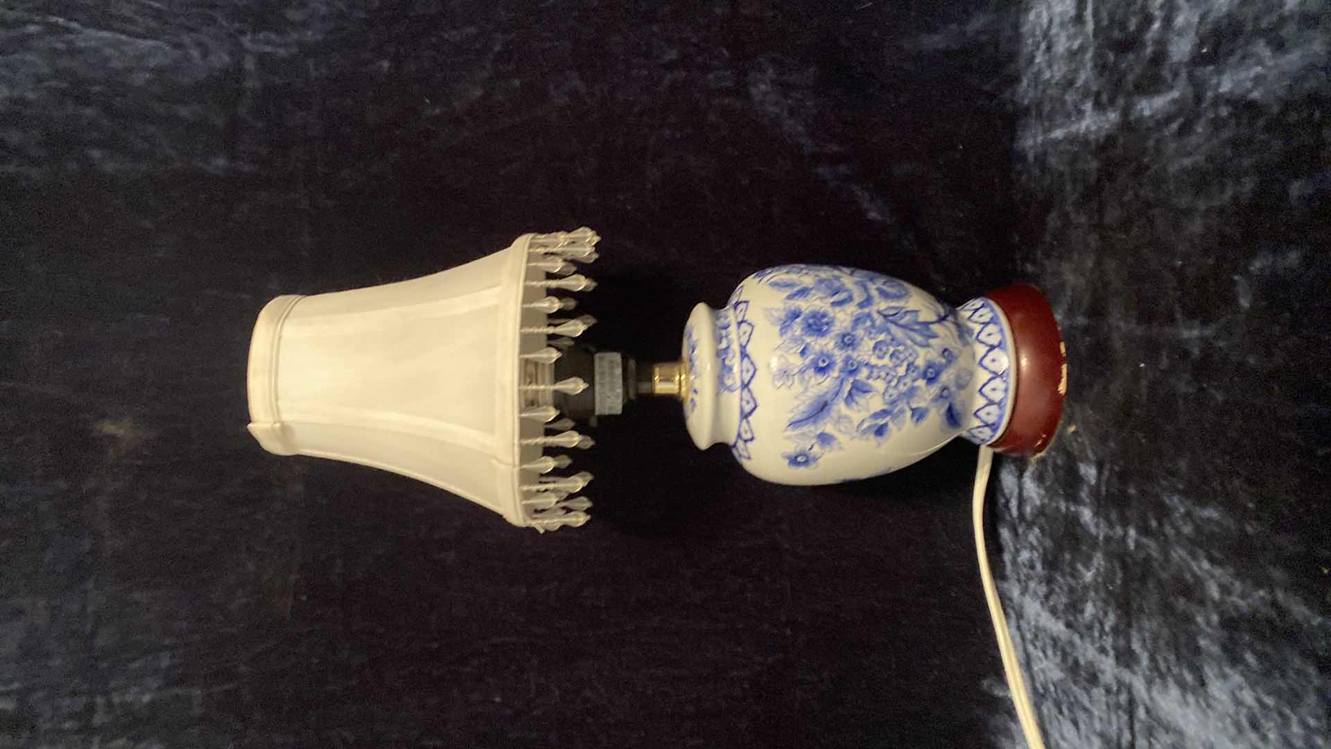 Photo 2 of BLUE AND WHITE PORCELAIN LAMP