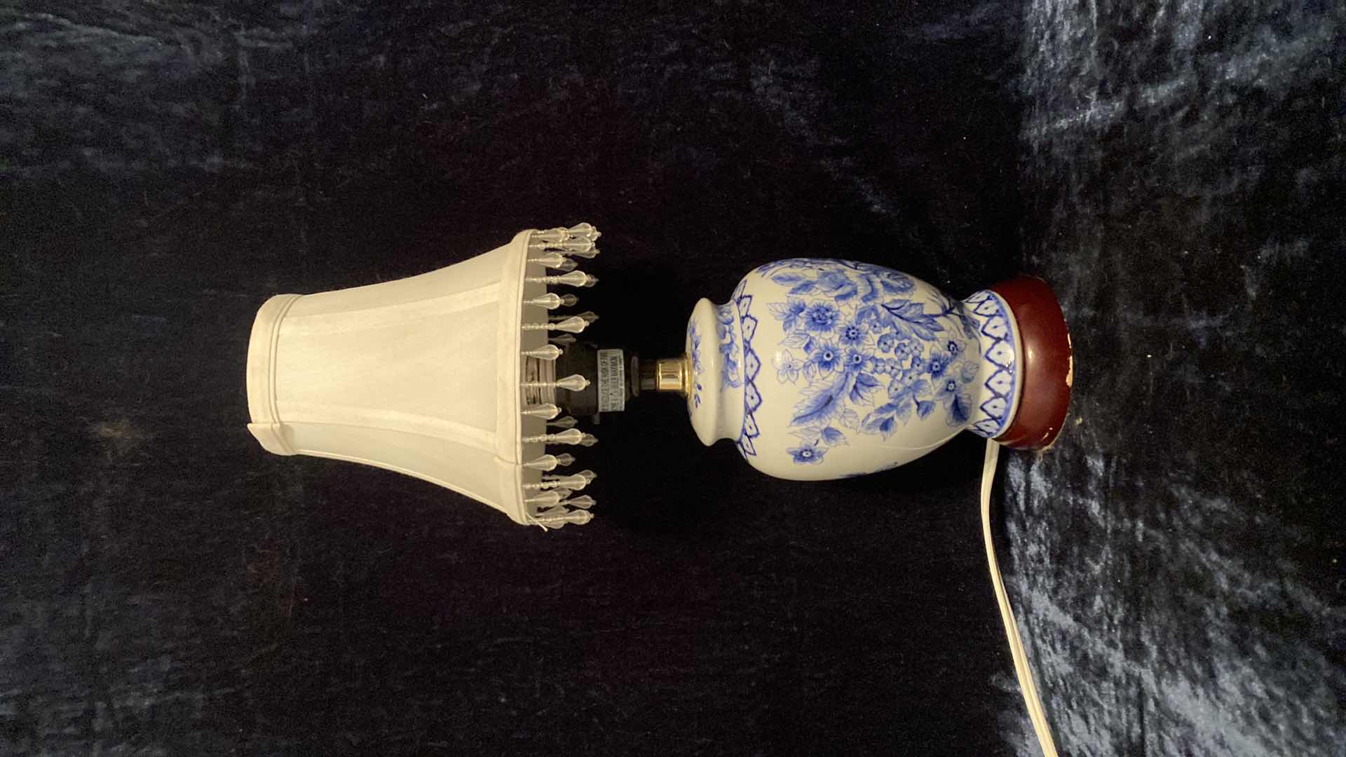 Photo 3 of BLUE AND WHITE PORCELAIN LAMP