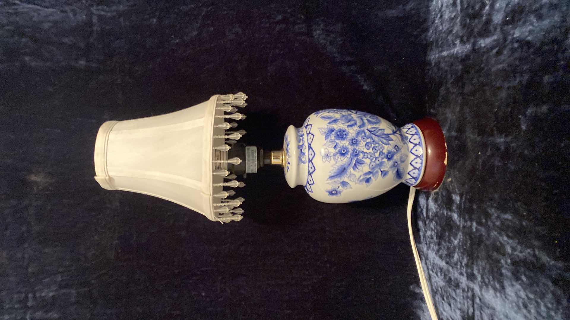 Photo 1 of BLUE AND WHITE PORCELAIN LAMP